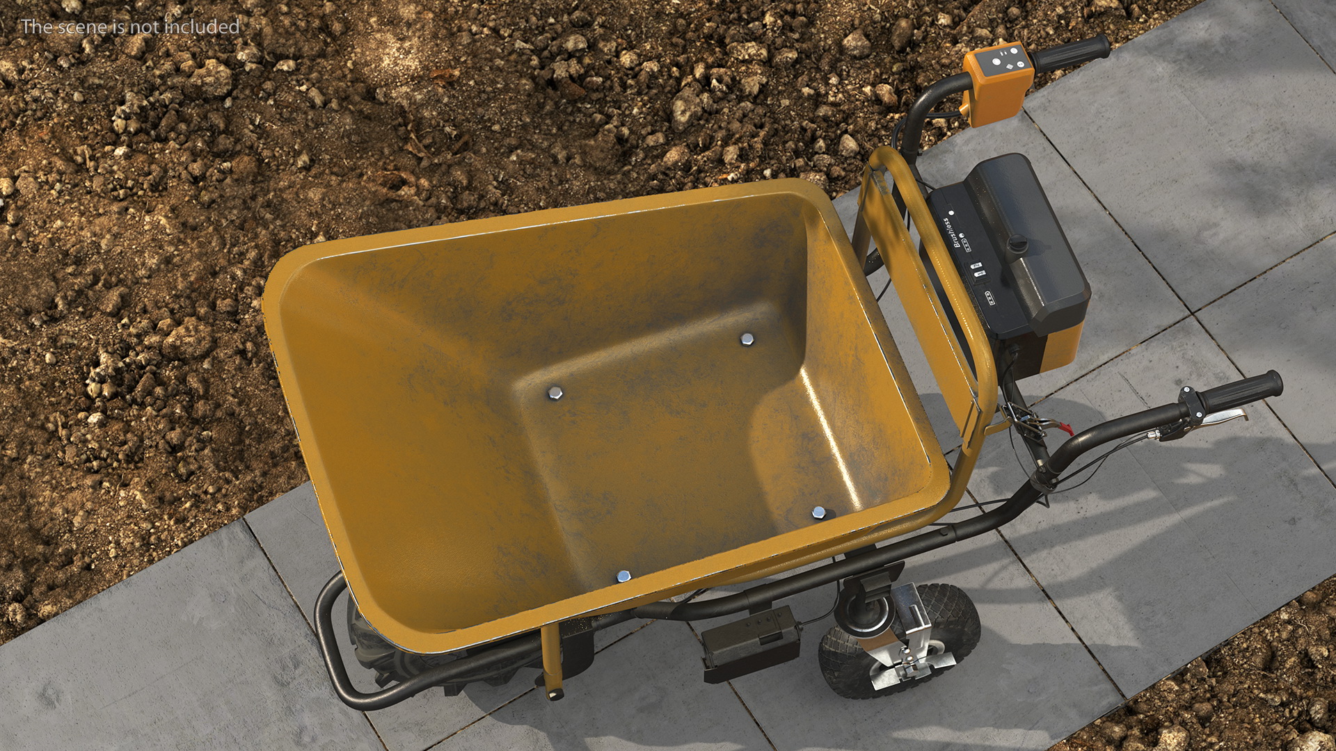 3D Electric Wheelbarrow with Bucket Dusty model