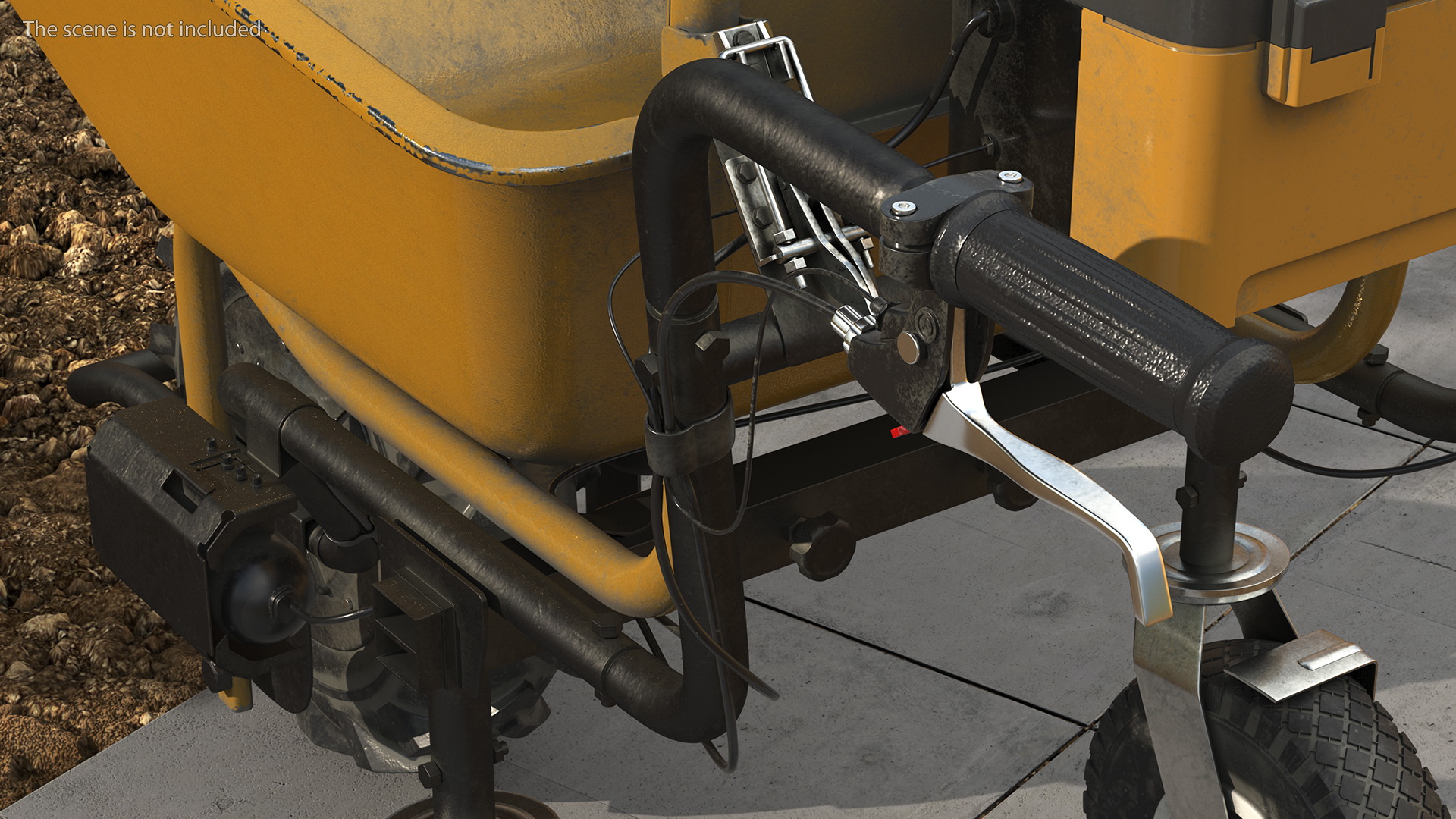 3D Electric Wheelbarrow with Bucket Dusty model