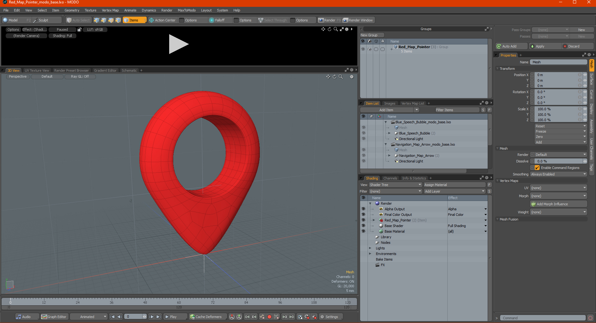 3D model Red Map Pointer