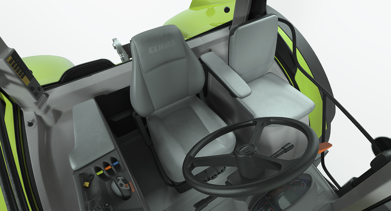 Tractor CLAAS AXION 800 Detailed Interior Clean Rigged 3D model