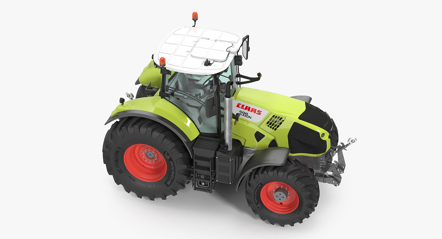 Tractor CLAAS AXION 800 Detailed Interior Clean Rigged 3D model