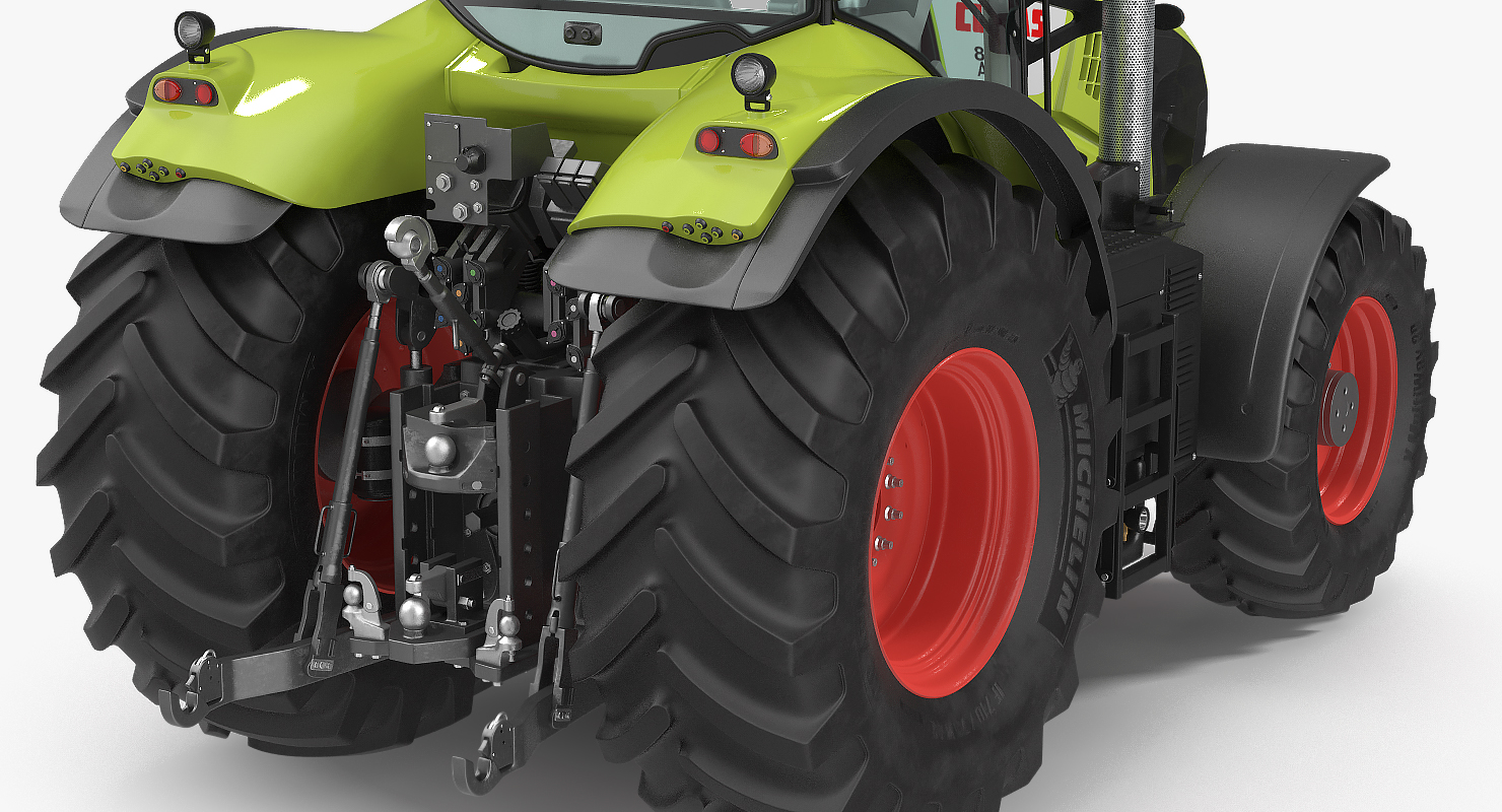 Tractor CLAAS AXION 800 Detailed Interior Clean Rigged 3D model