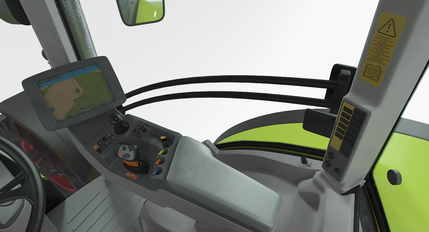 Tractor CLAAS AXION 800 Detailed Interior Clean Rigged 3D model