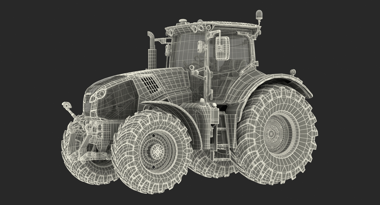 Tractor CLAAS AXION 800 Detailed Interior Clean Rigged 3D model