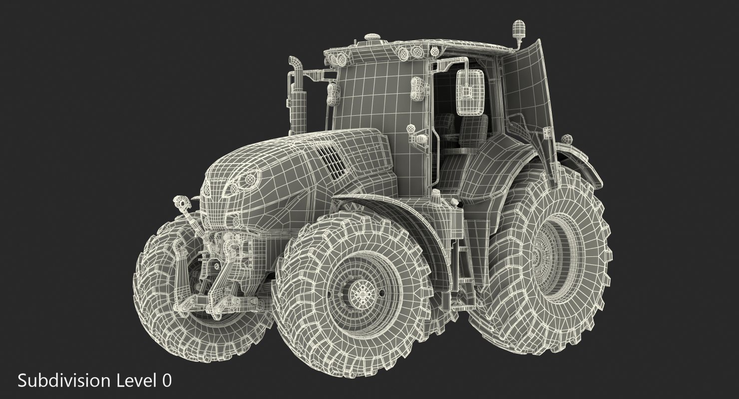 Tractor CLAAS AXION 800 Detailed Interior Clean Rigged 3D model