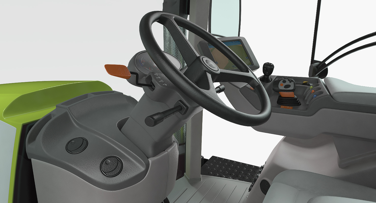 Tractor CLAAS AXION 800 Detailed Interior Clean Rigged 3D model
