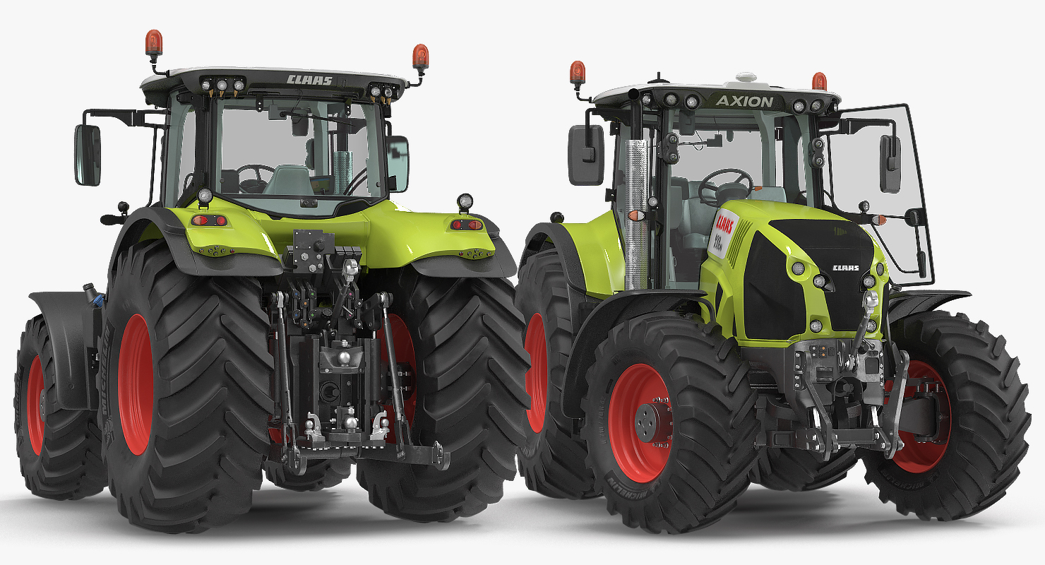 Tractor CLAAS AXION 800 Detailed Interior Clean Rigged 3D model