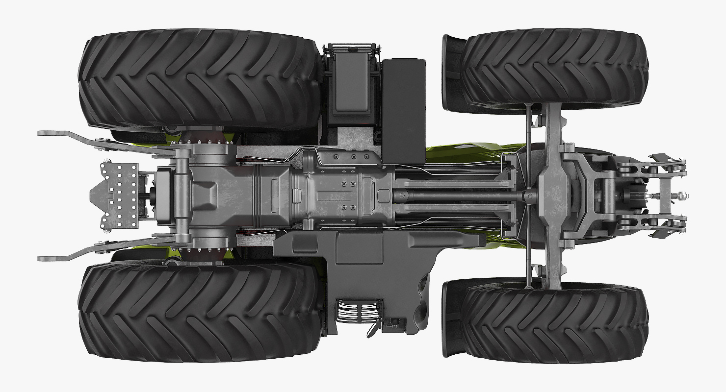 Tractor CLAAS AXION 800 Detailed Interior Clean Rigged 3D model