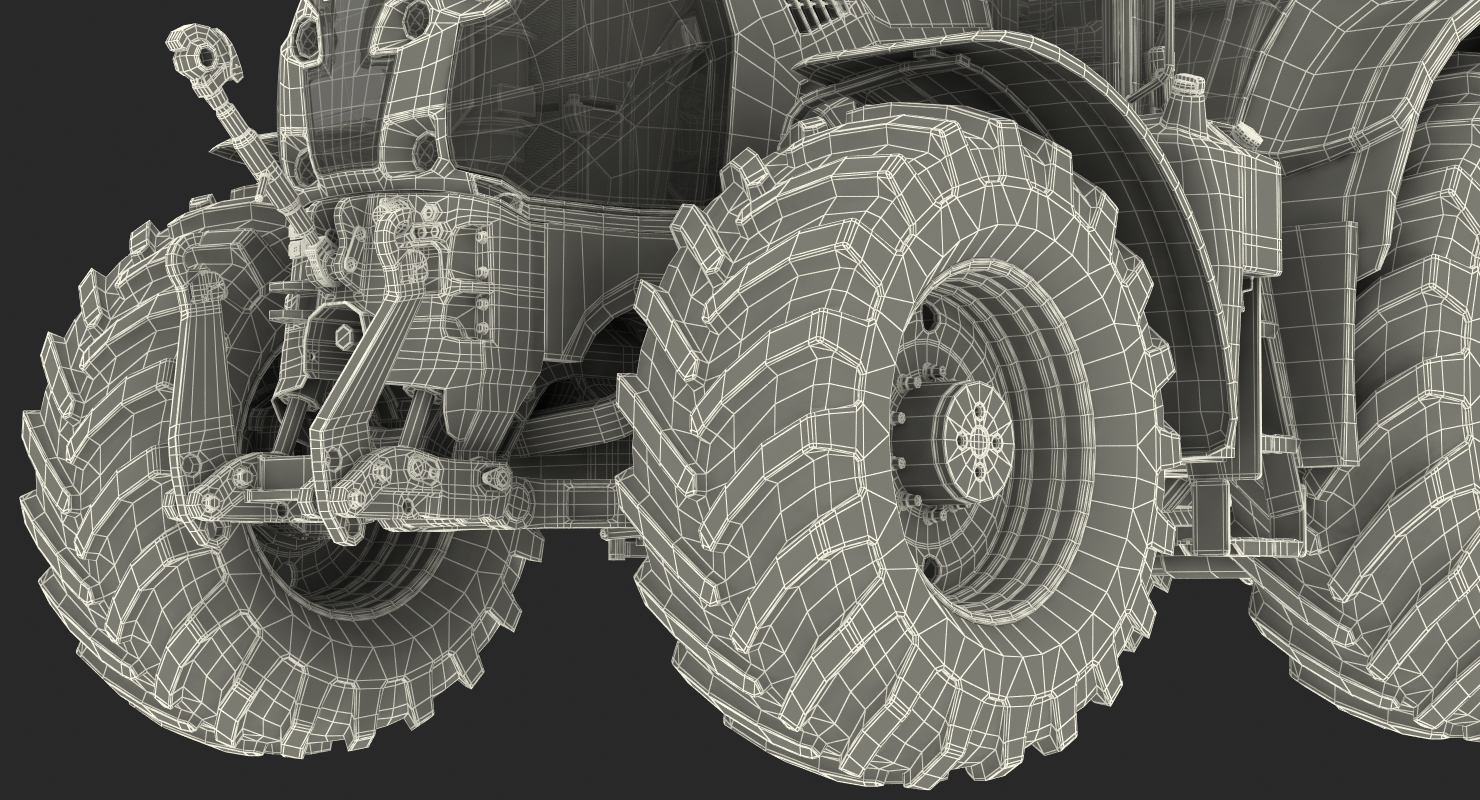 Tractor CLAAS AXION 800 Detailed Interior Clean Rigged 3D model