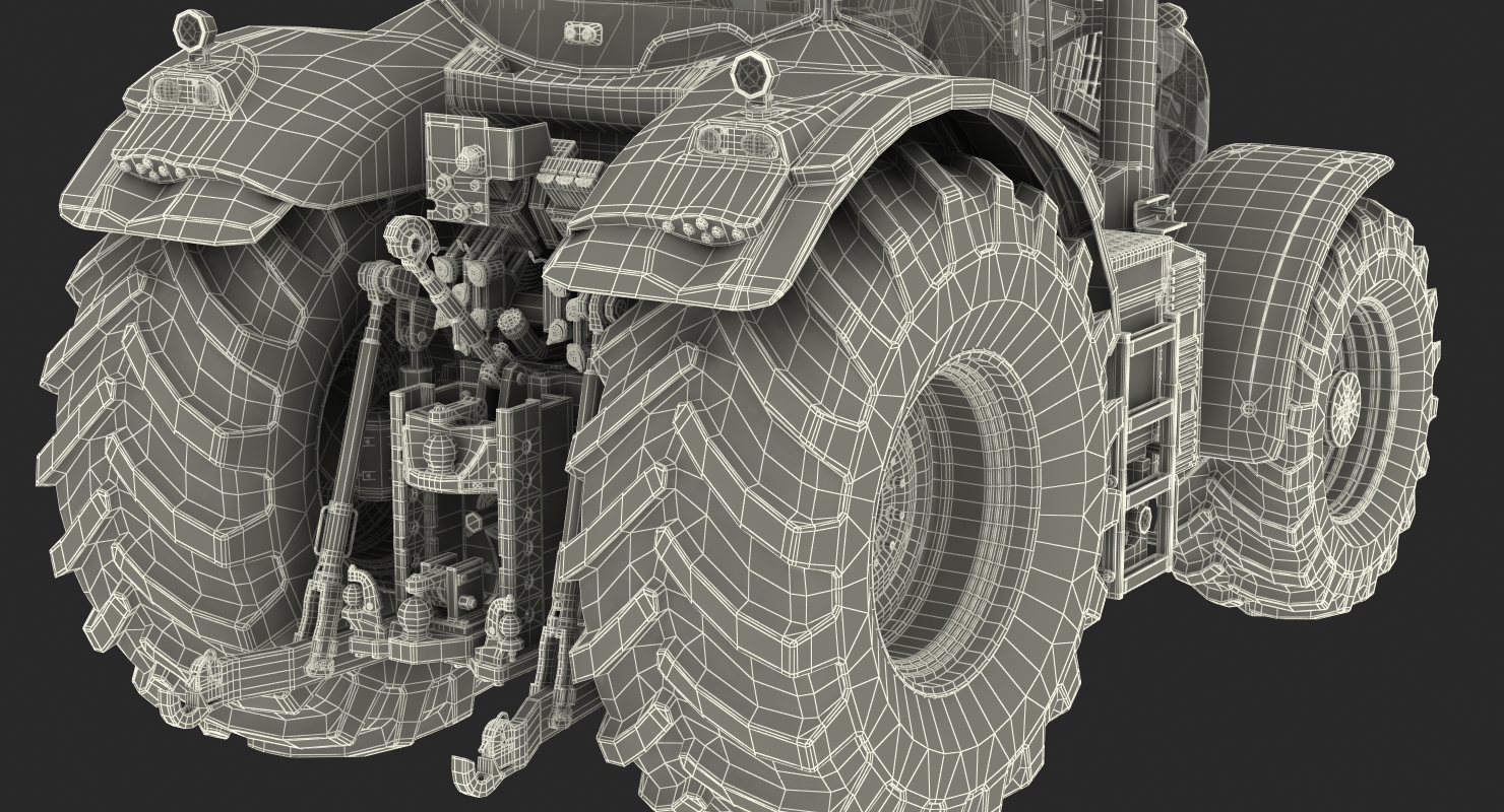Tractor CLAAS AXION 800 Detailed Interior Clean Rigged 3D model