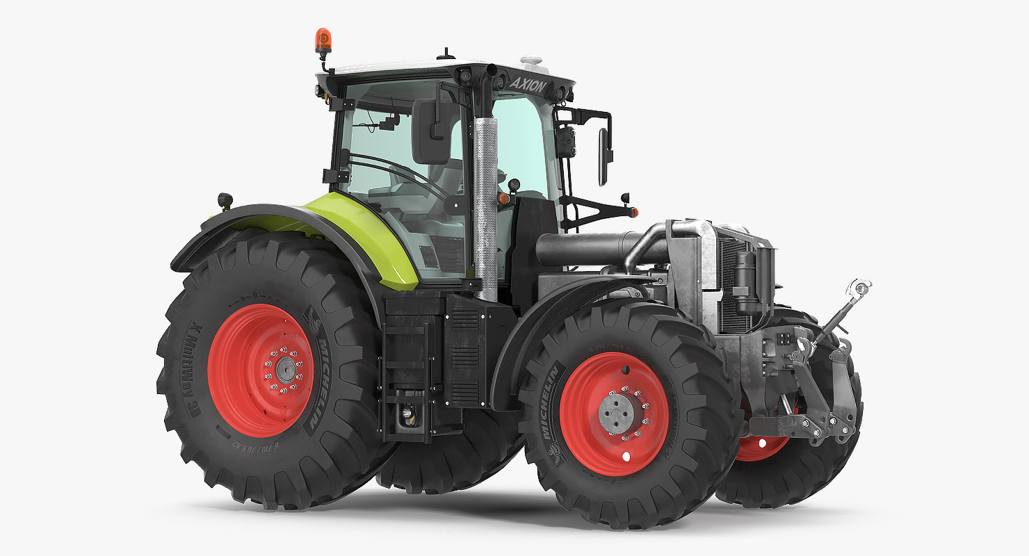 Tractor CLAAS AXION 800 Detailed Interior Clean Rigged 3D model