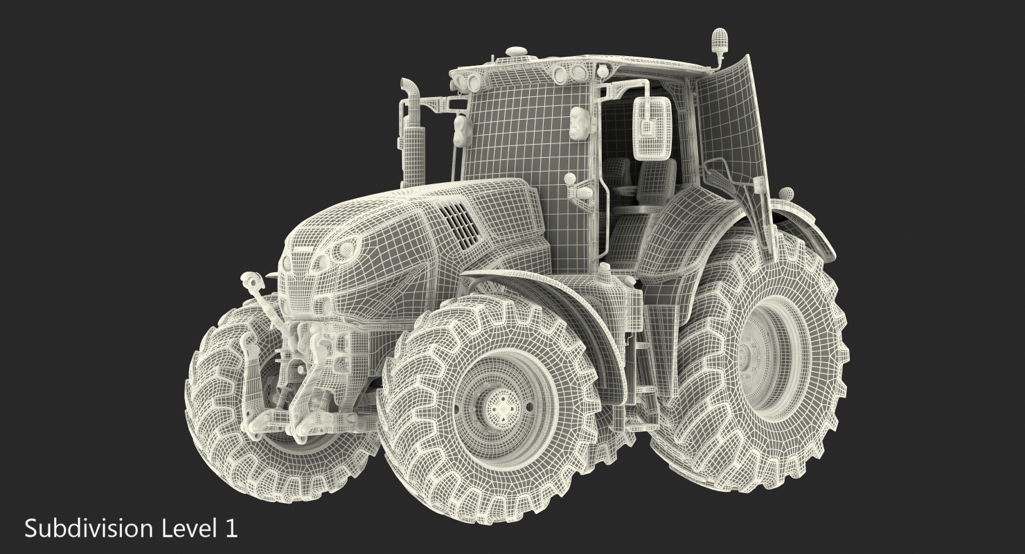 Tractor CLAAS AXION 800 Detailed Interior Clean Rigged 3D model