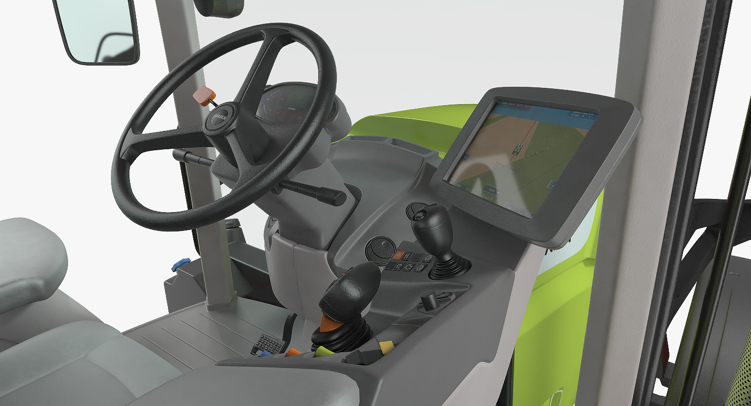 Tractor CLAAS AXION 800 Detailed Interior Clean Rigged 3D model