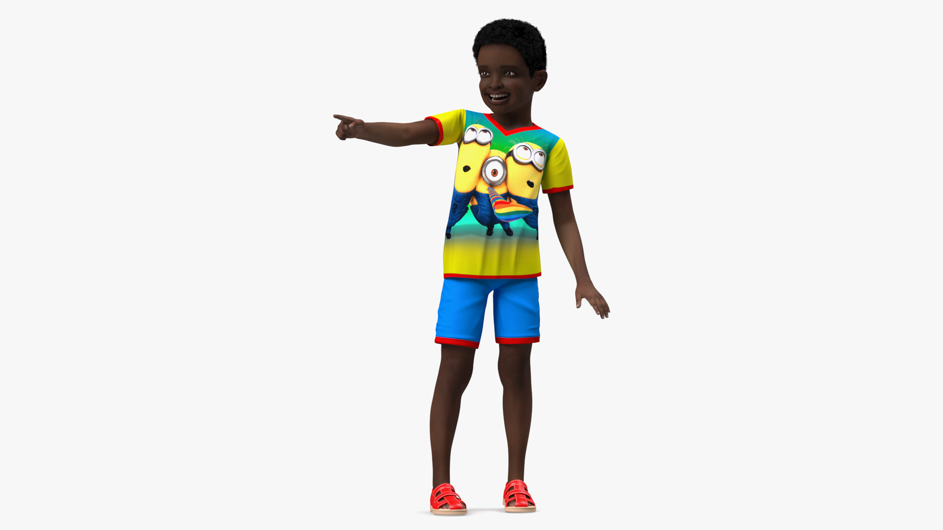 3D Black Child Boy Rigged for Maya