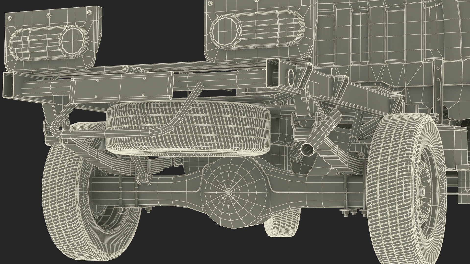 Mini Truck Bare Chassis Blue Rigged for Cinema 4D 3D model