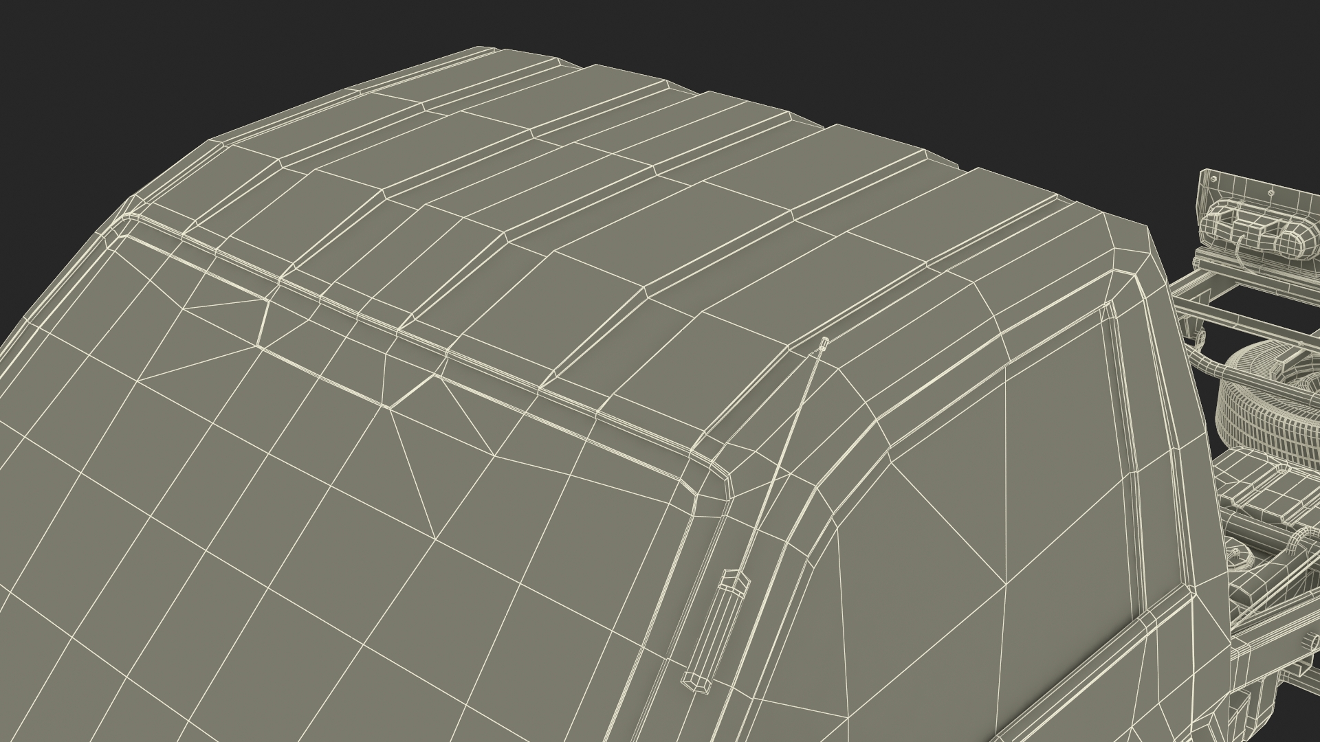 Mini Truck Bare Chassis Blue Rigged for Cinema 4D 3D model