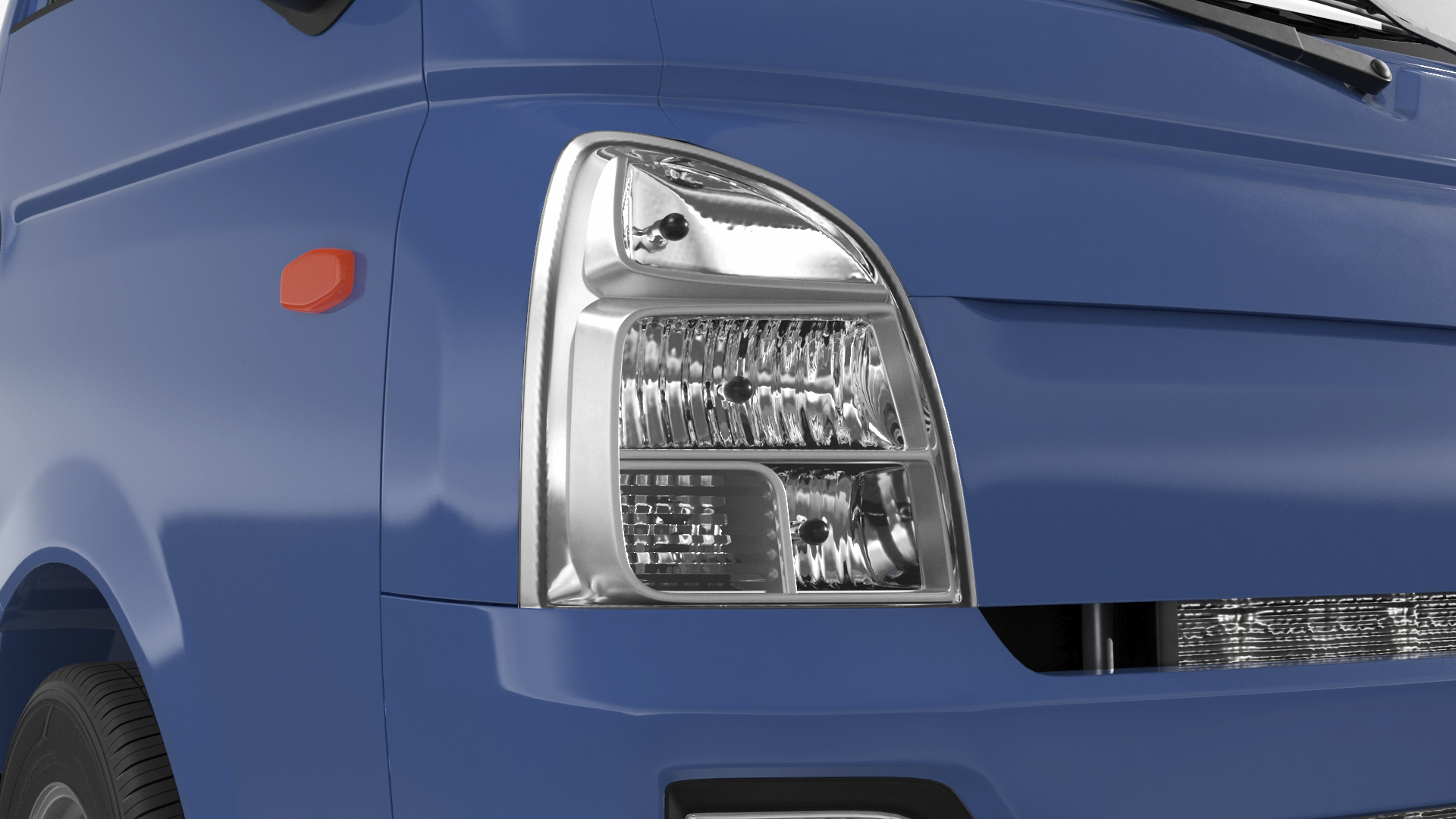 Mini Truck Bare Chassis Blue Rigged for Cinema 4D 3D model