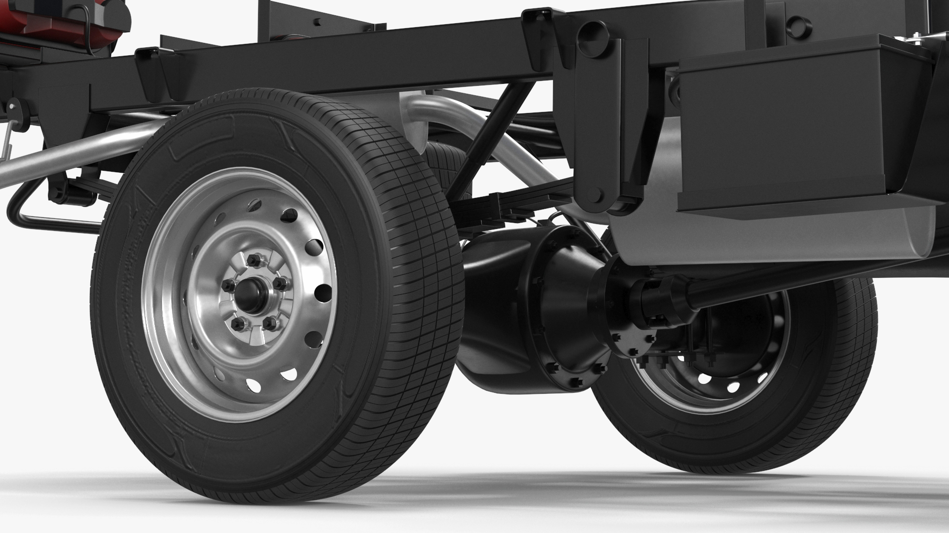 Mini Truck Bare Chassis Blue Rigged for Cinema 4D 3D model