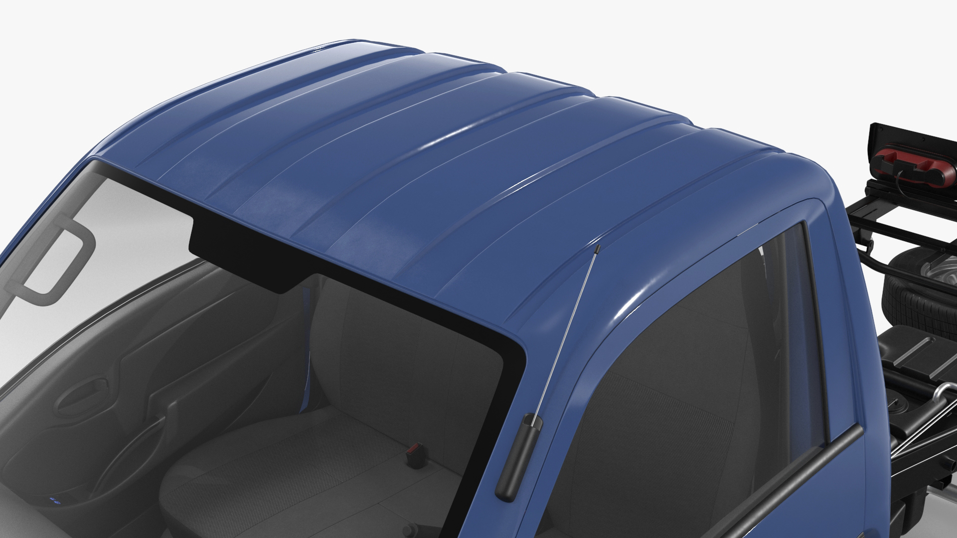 Mini Truck Bare Chassis Blue Rigged for Cinema 4D 3D model