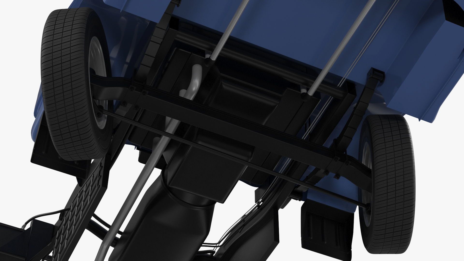 Mini Truck Bare Chassis Blue Rigged for Cinema 4D 3D model