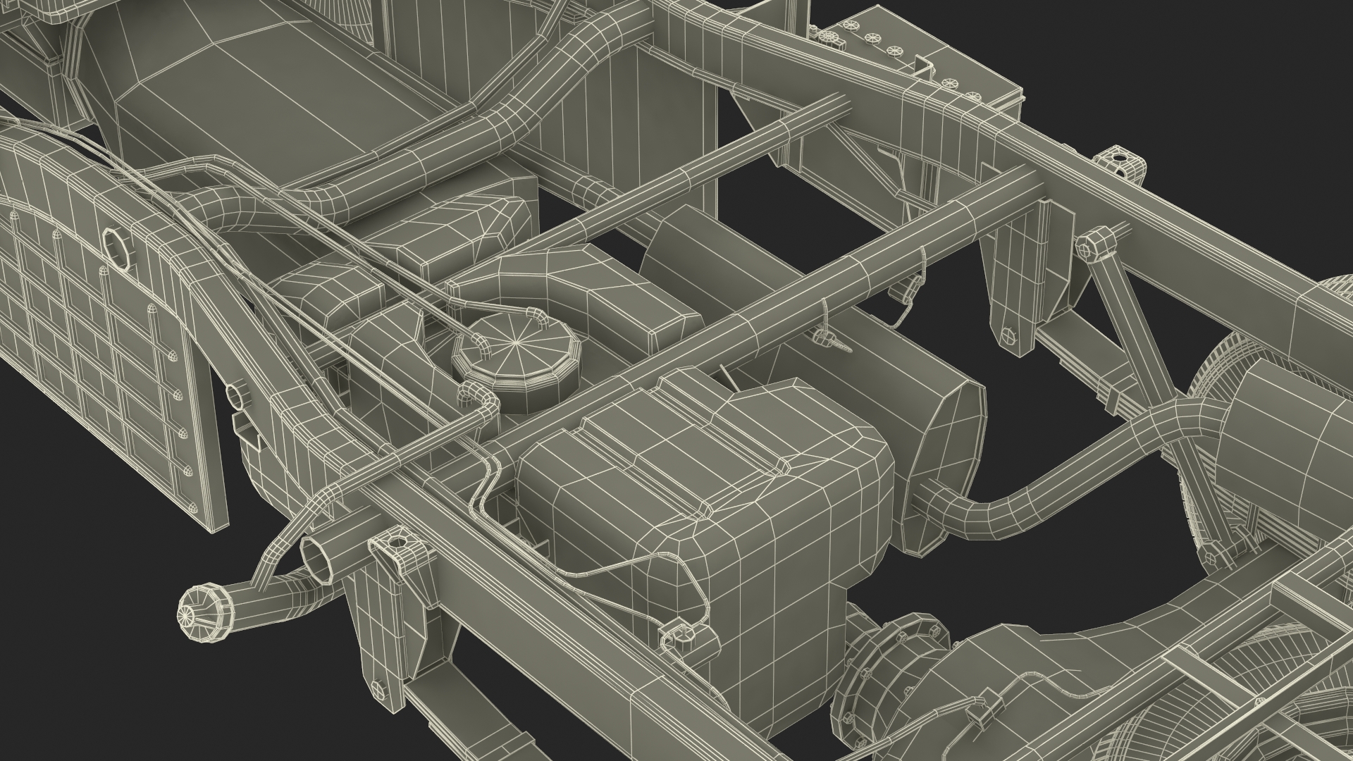 Mini Truck Bare Chassis Blue Rigged for Cinema 4D 3D model