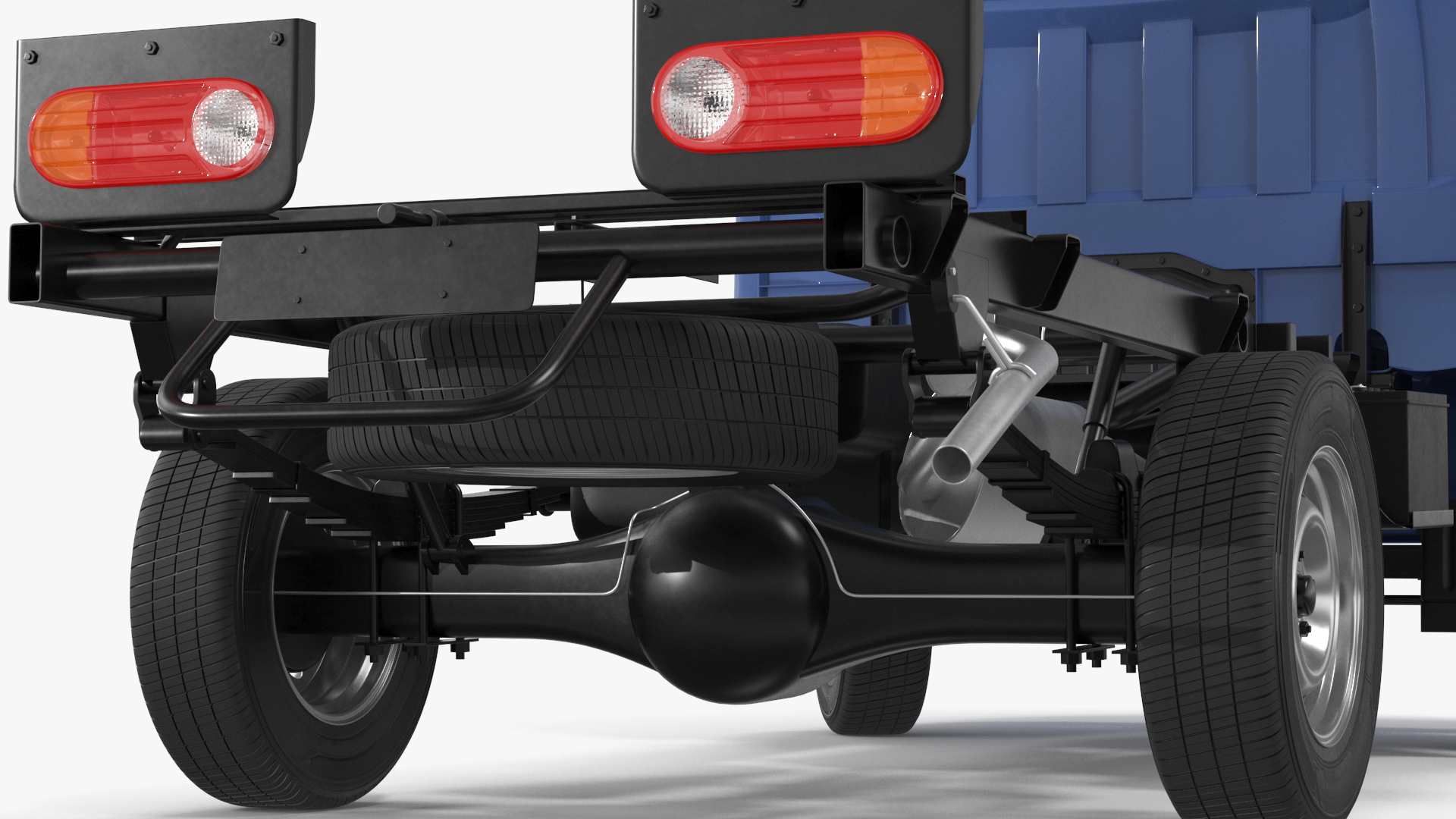 Mini Truck Bare Chassis Blue Rigged for Cinema 4D 3D model