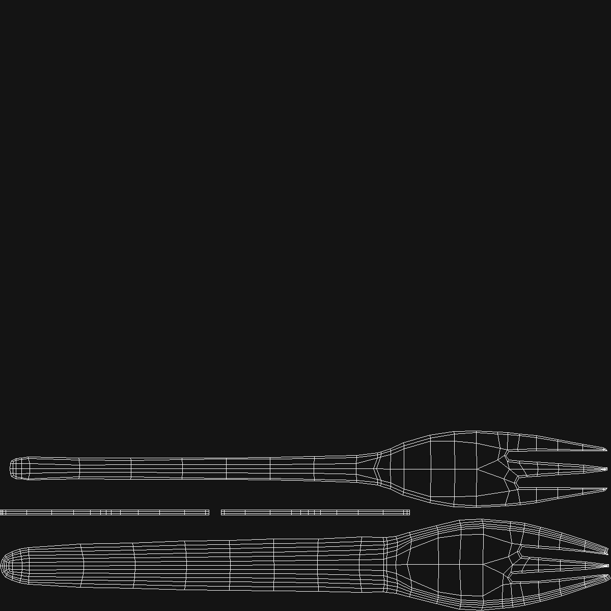 Fish Fork Gold 3D model