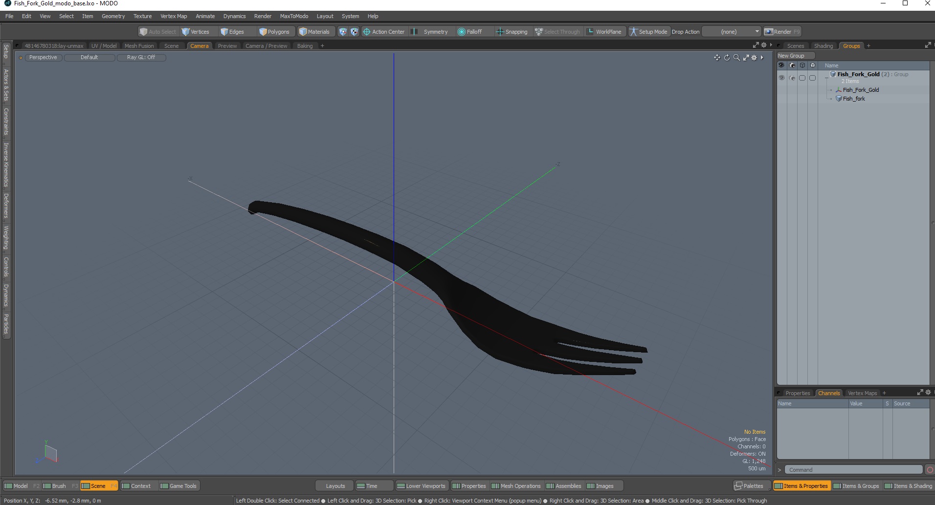 Fish Fork Gold 3D model
