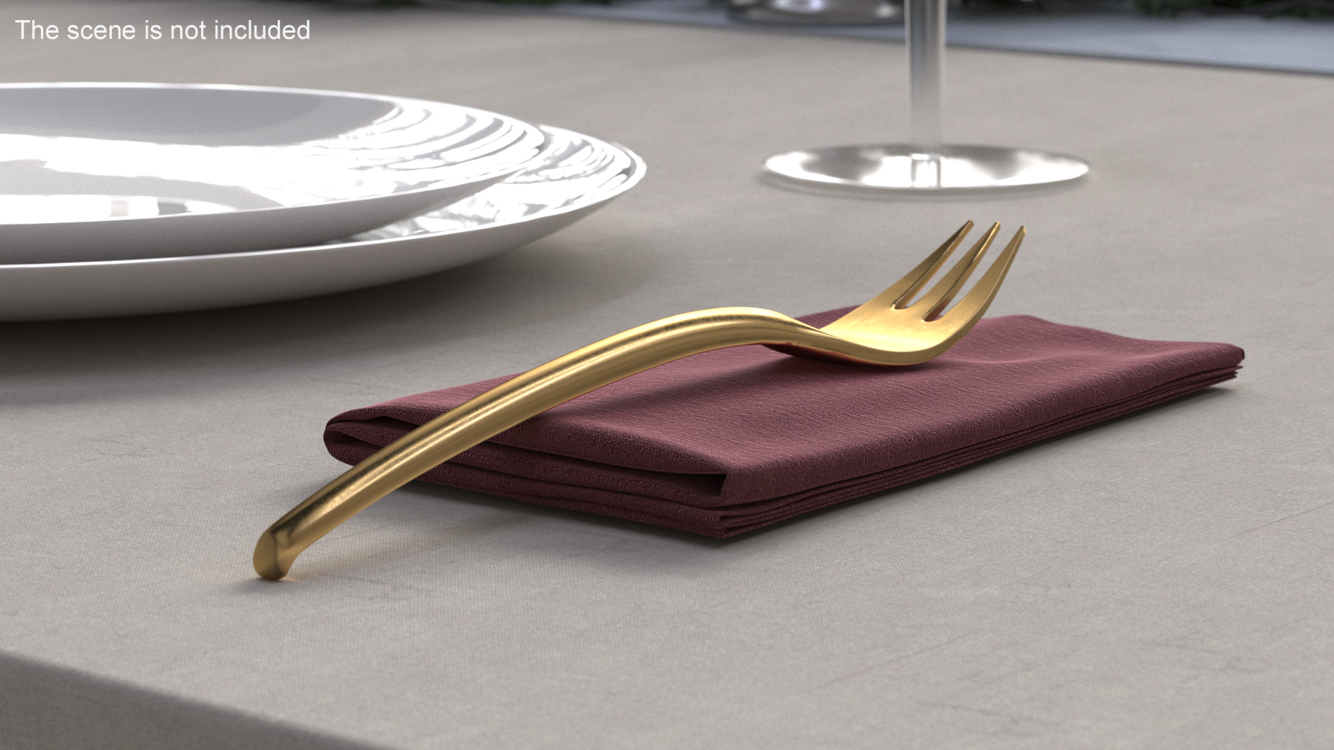 Fish Fork Gold 3D model