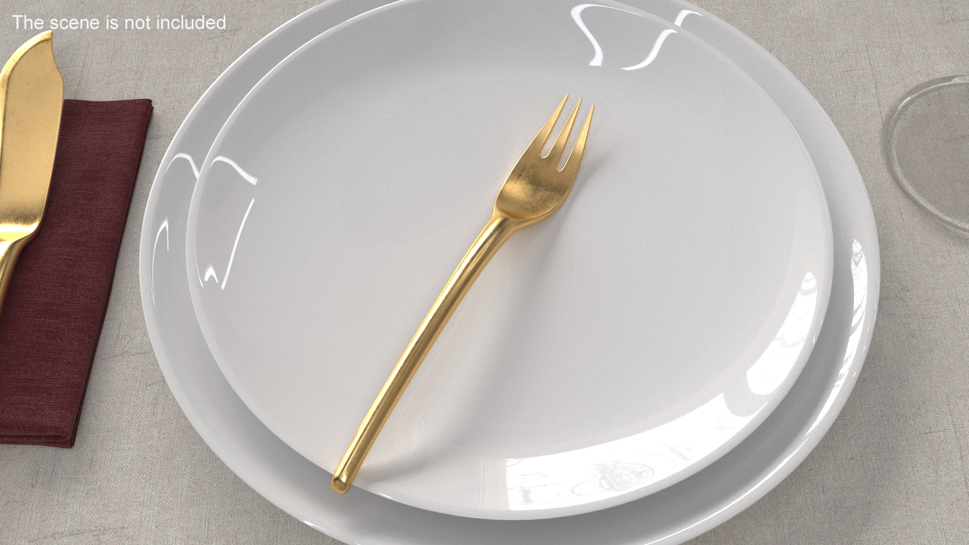 Fish Fork Gold 3D model