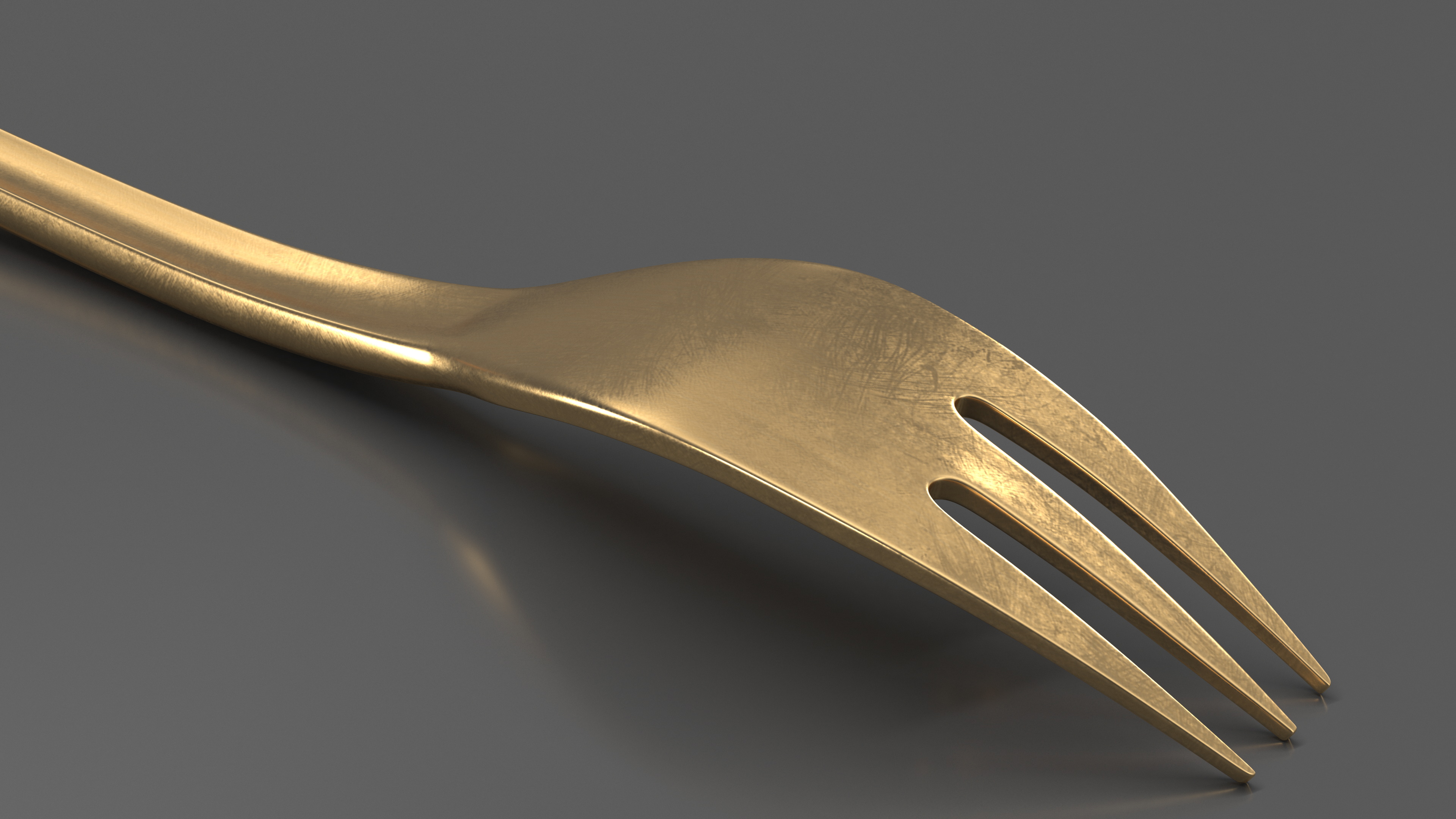 Fish Fork Gold 3D model