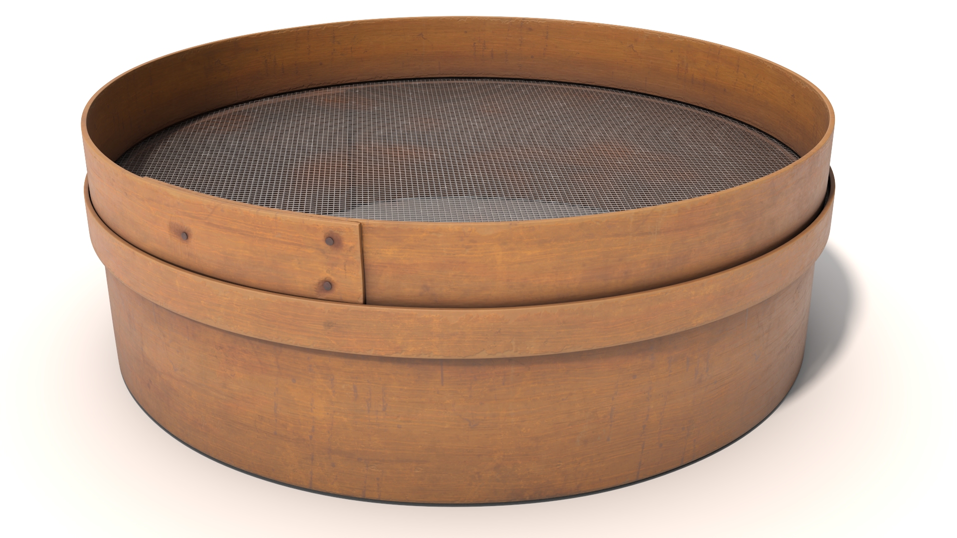 Wooden Mesh Sifter Old 3D