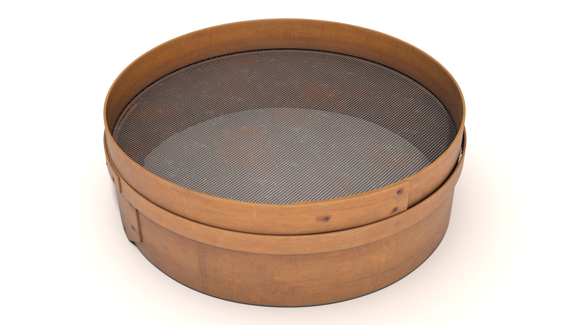 Wooden Mesh Sifter Old 3D