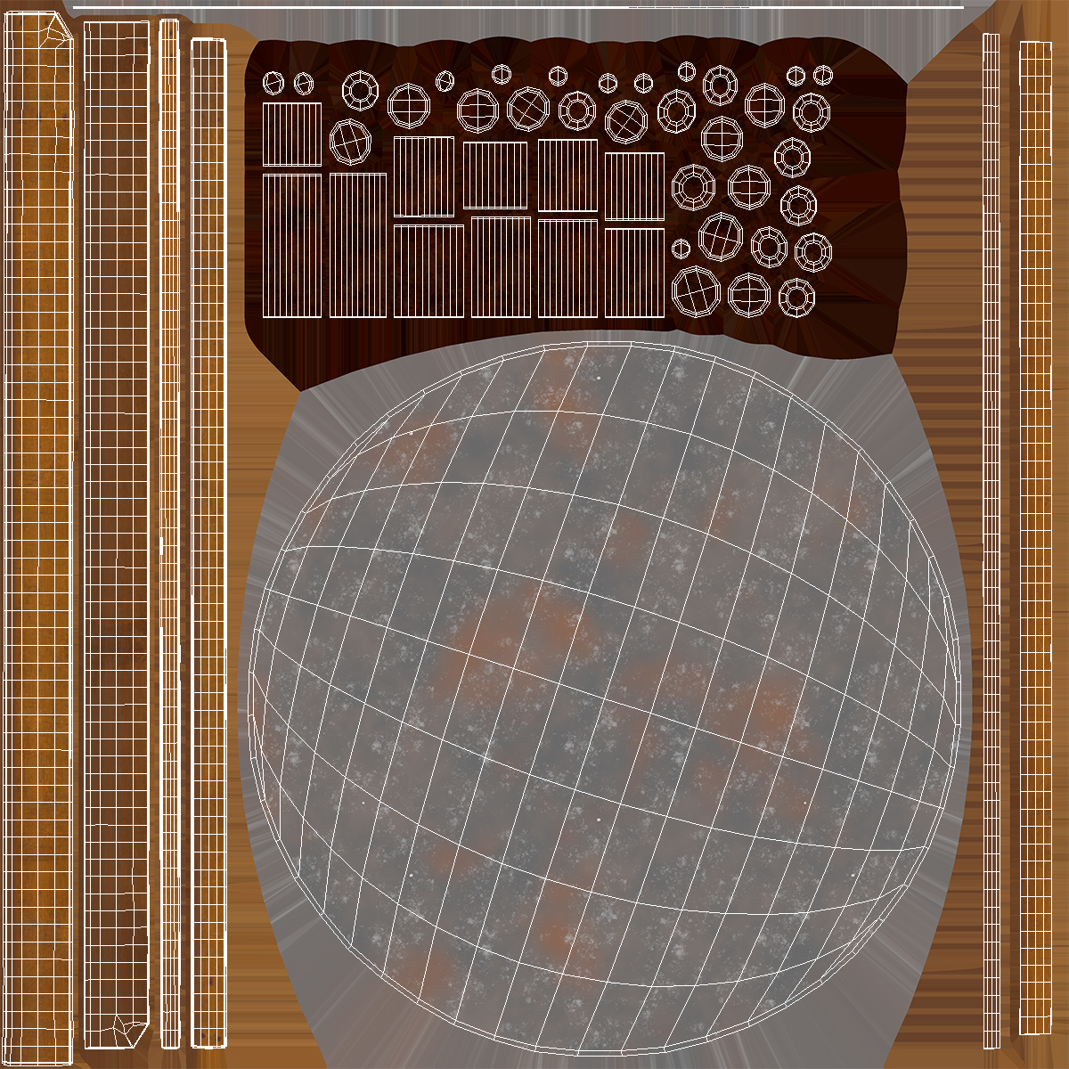 Wooden Mesh Sifter Old 3D