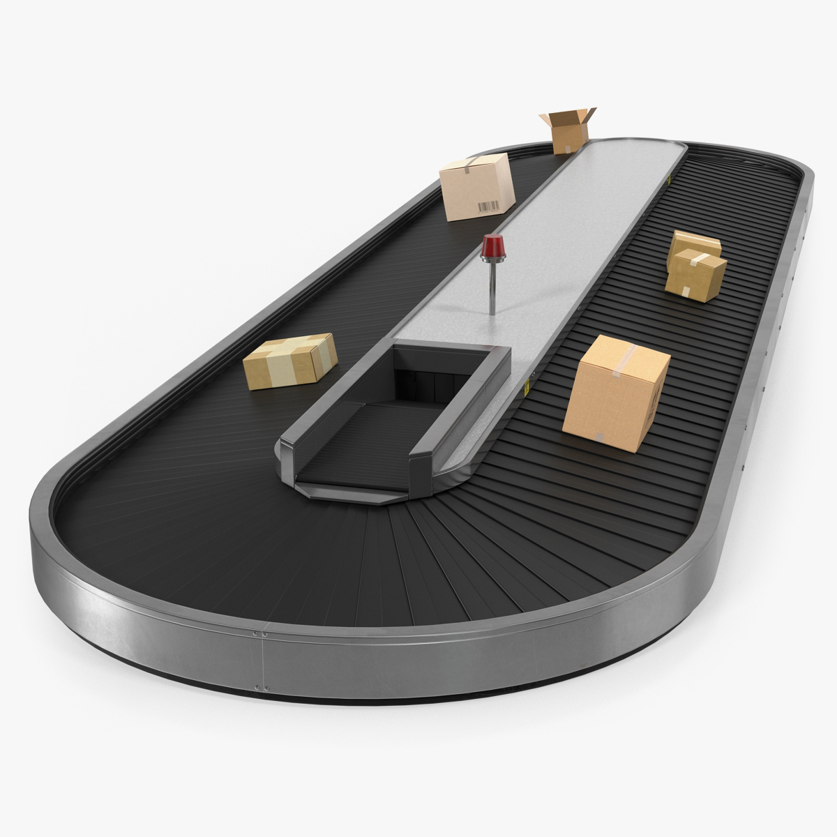 Belt Conveyor with Cardboard Boxes Rigged