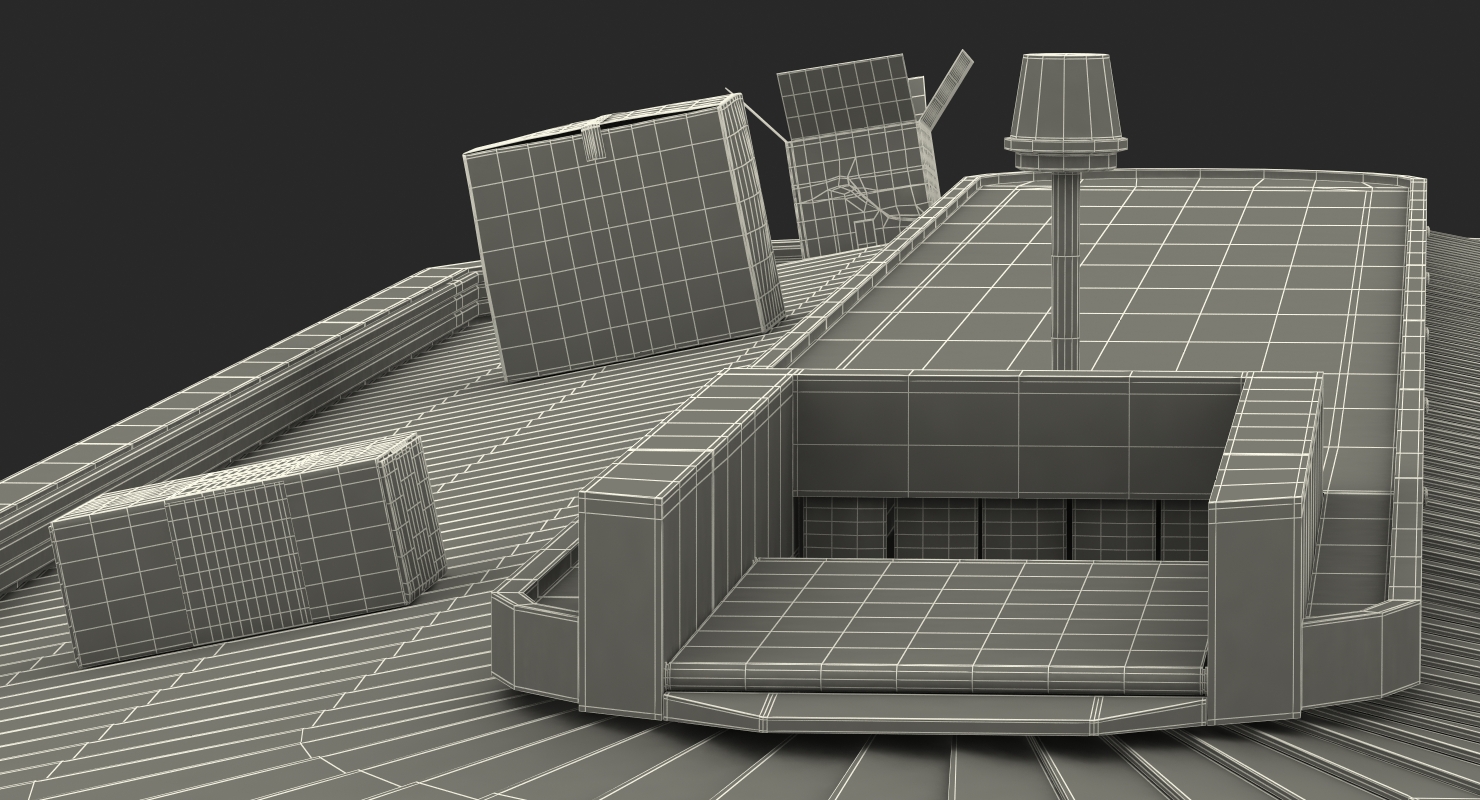 3D Belt Conveyor with Cardboard Boxes Rigged