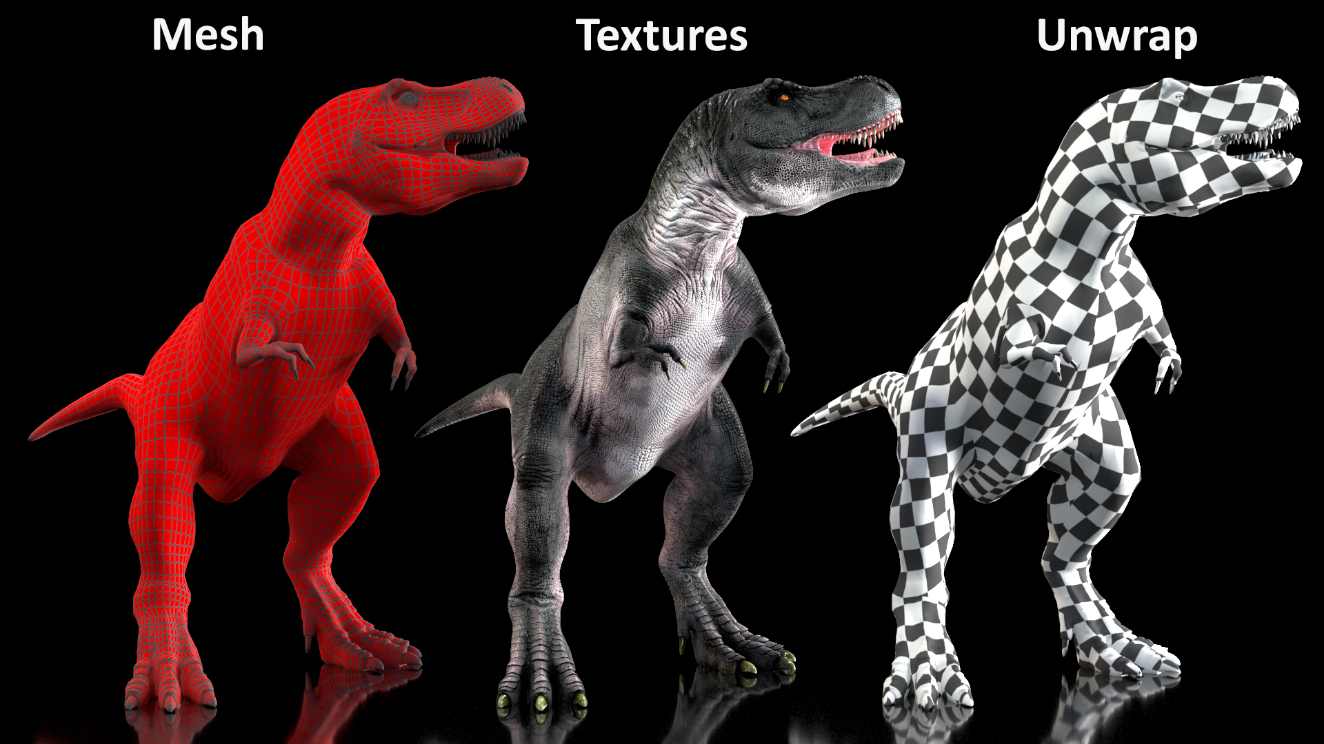 3D T Rex Stand Pose