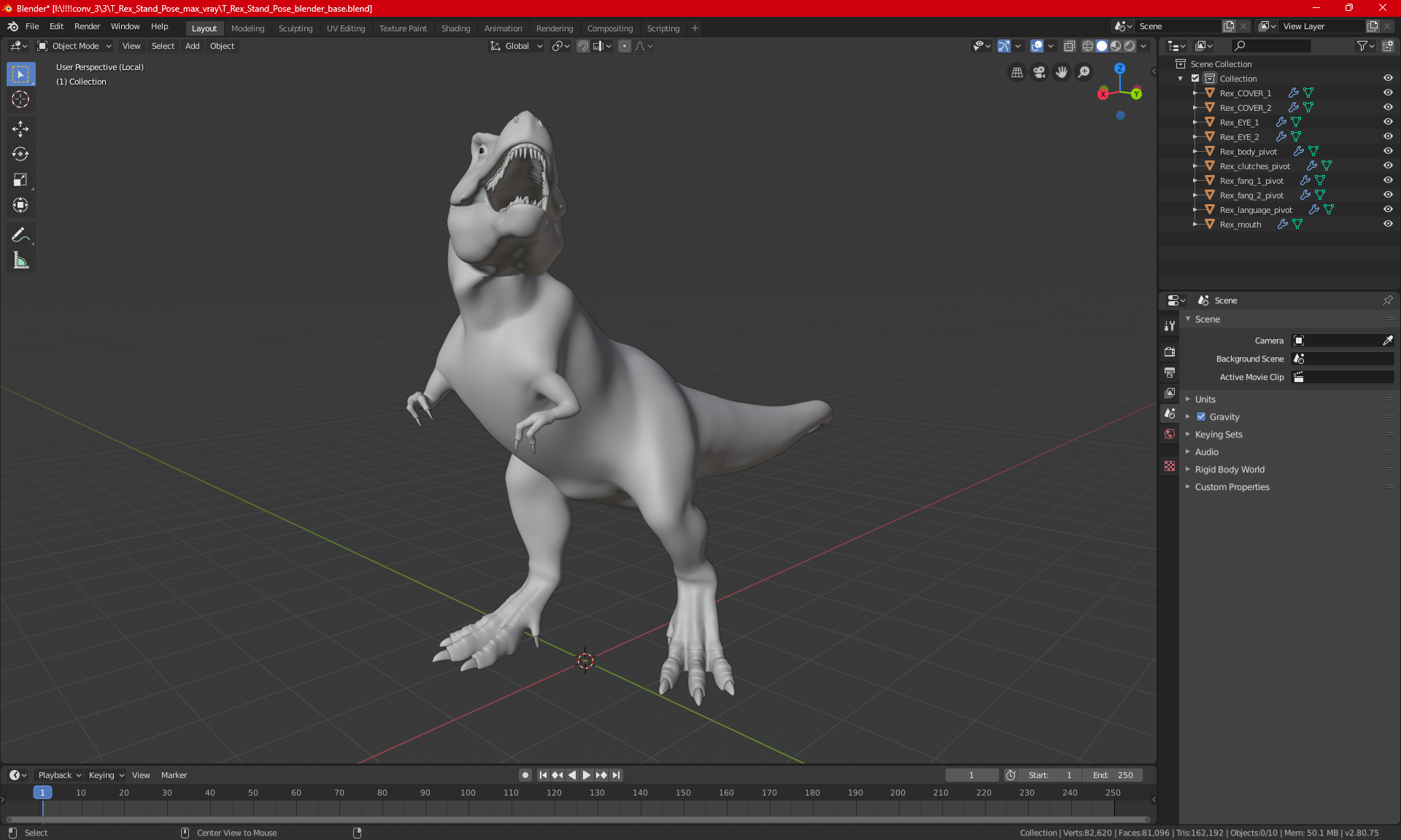 3D T Rex Stand Pose