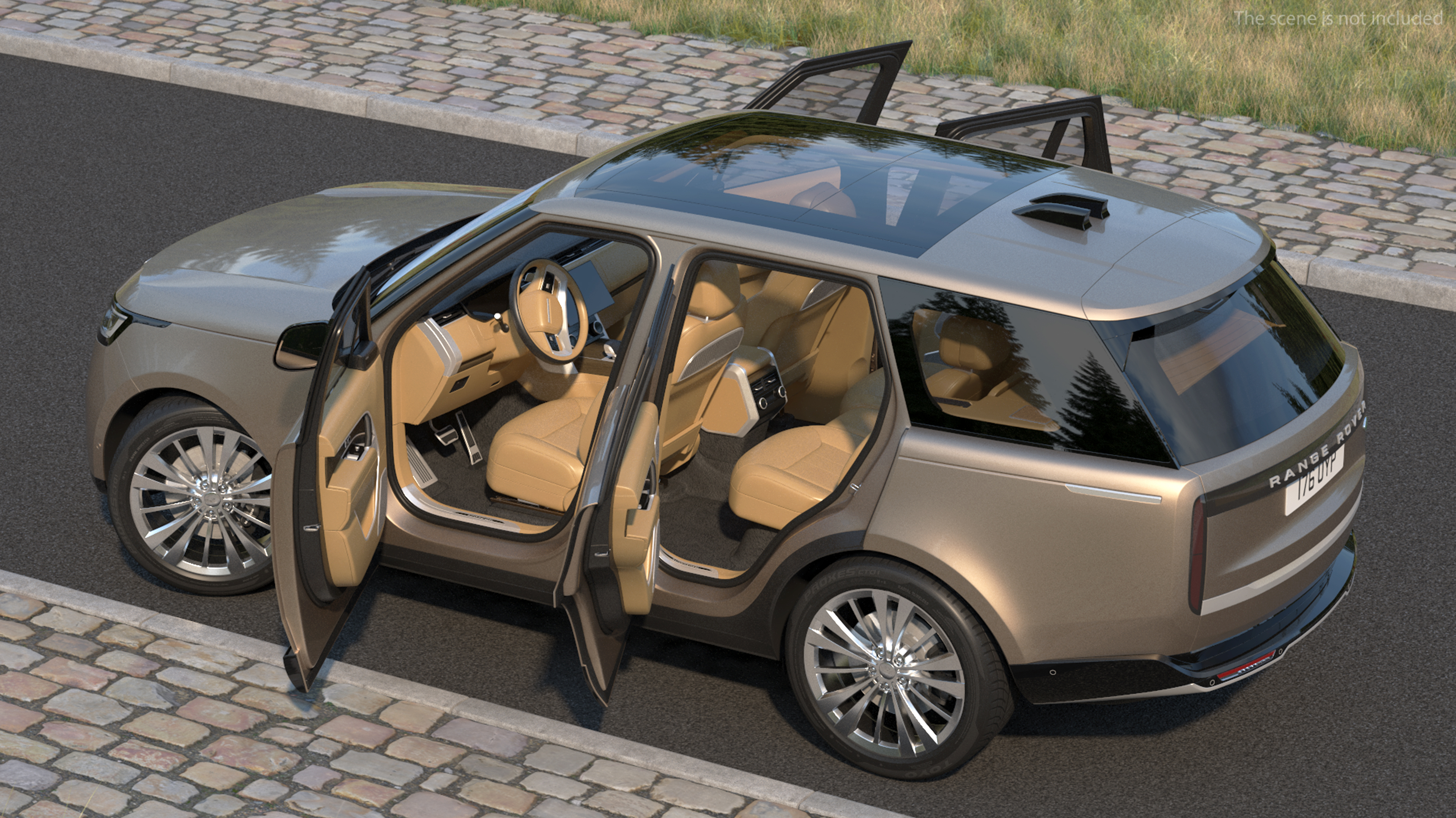 Range Rover 2022 Lights OFF Rigged 3D model