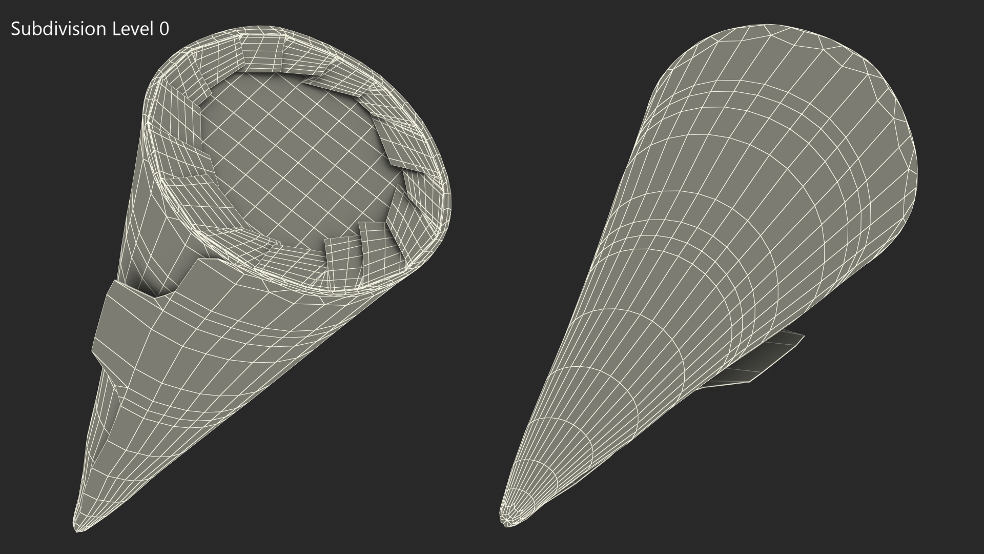 Cone Ice Cream Package Mockup Pistachio 3D model