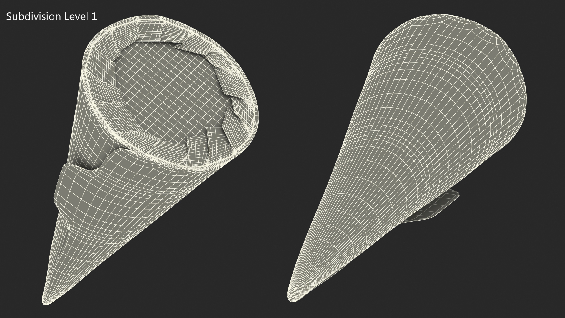 Cone Ice Cream Package Mockup Pistachio 3D model