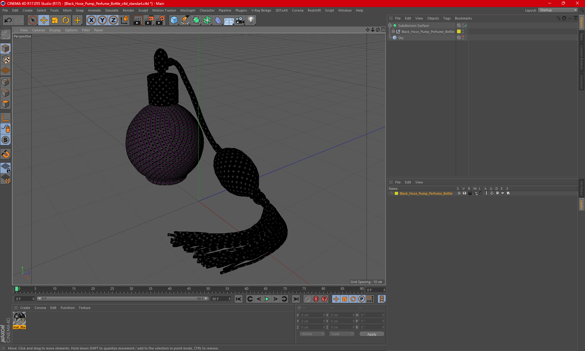 3D model Black Hose Pump Perfume Bottle