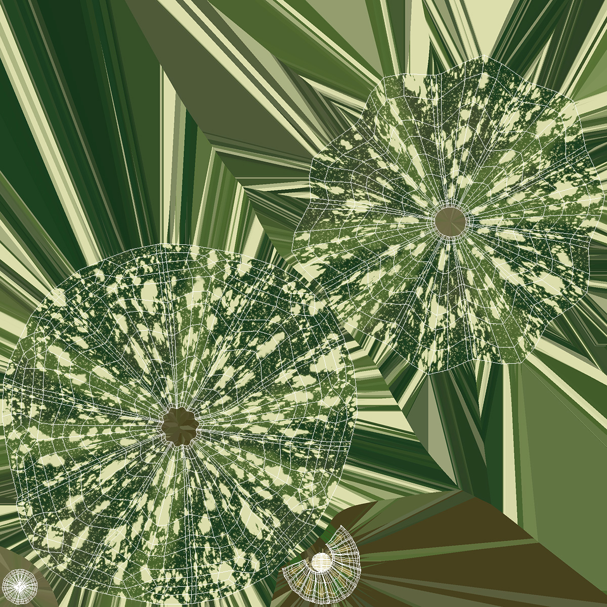 Green Color Bush Pumpkin 3D model