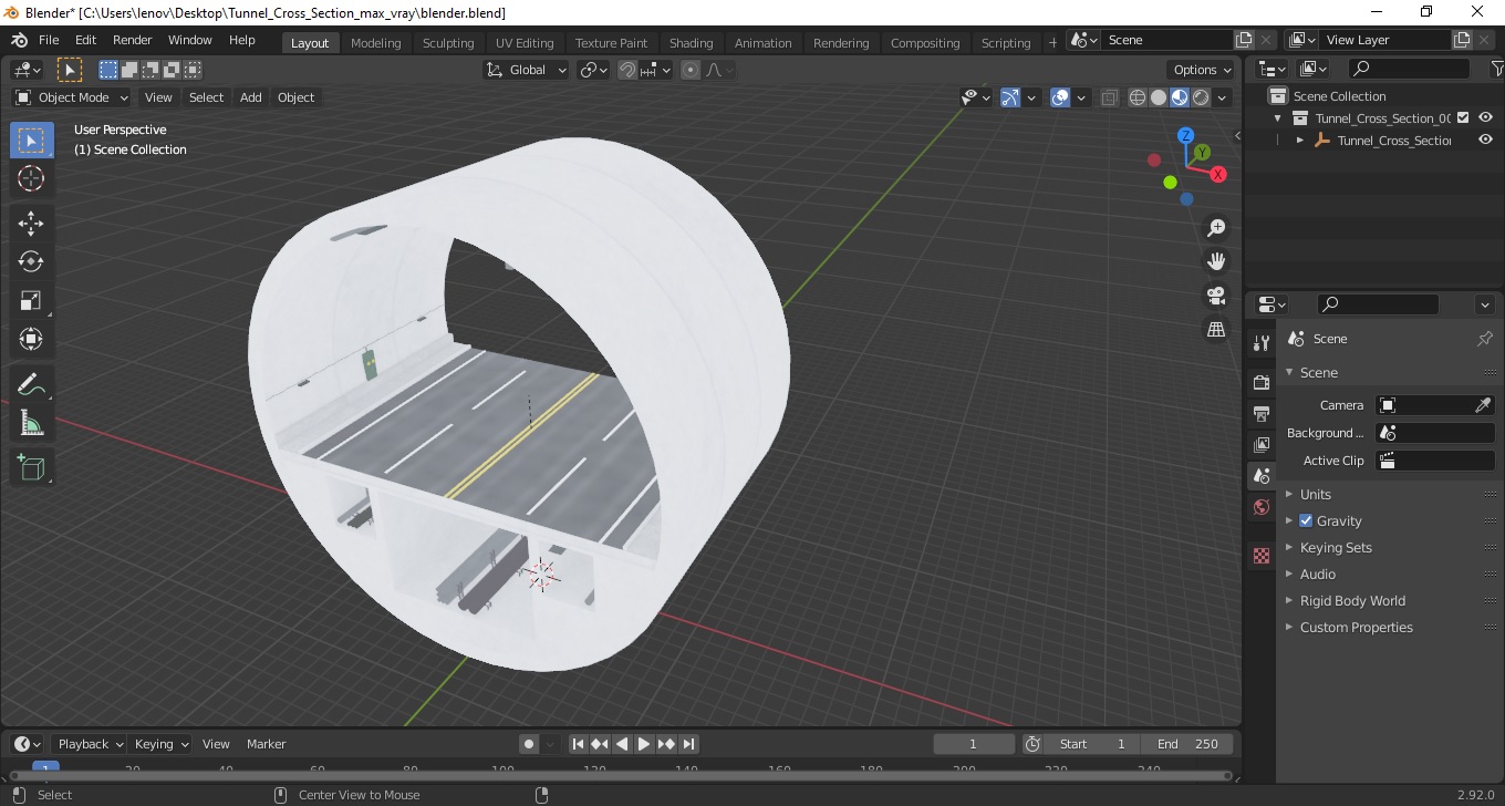 3D model Tunnel Cross Section
