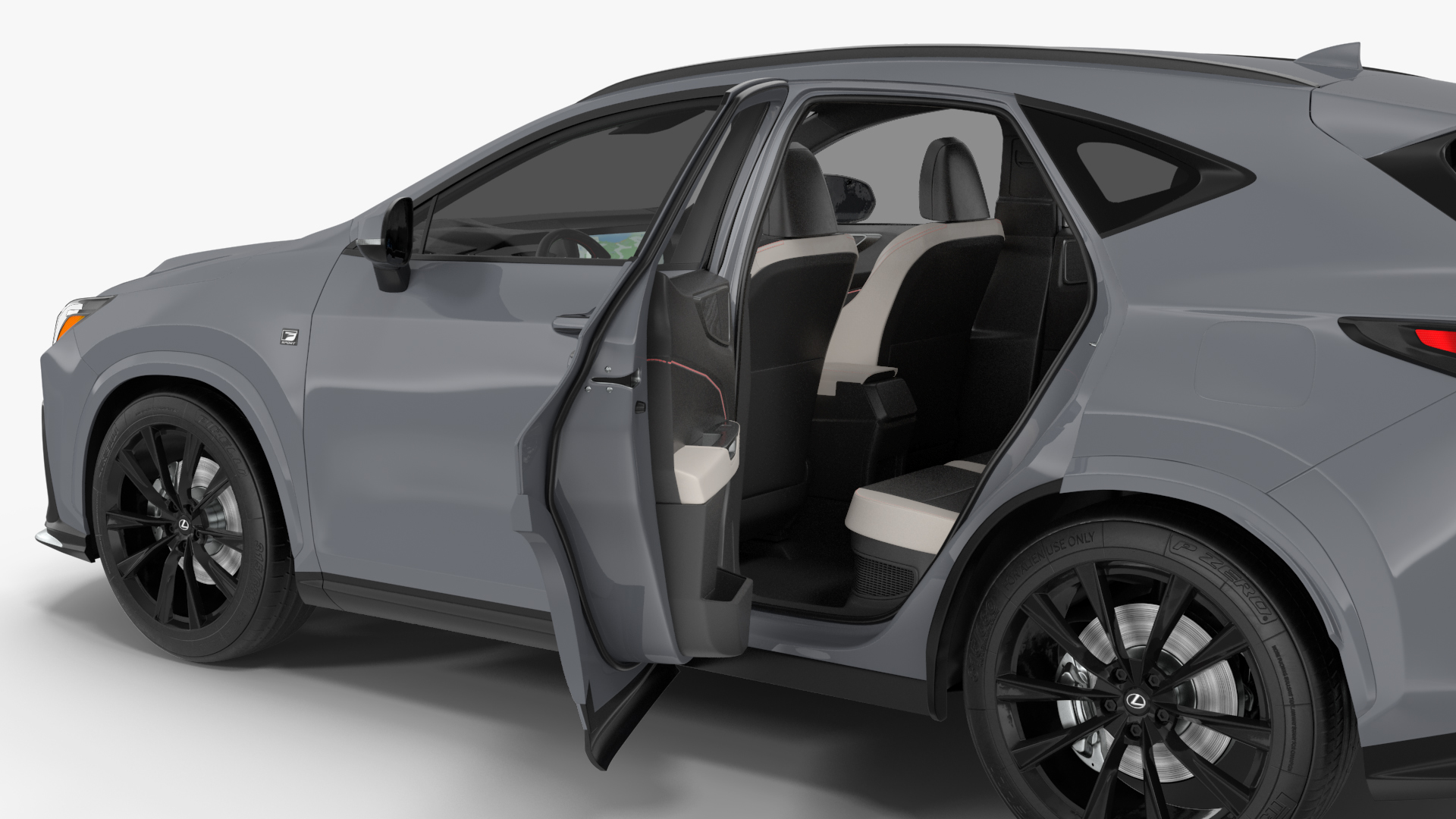Premium 2024 Lexus NX Hybrid Grey Simple Interior 3D model