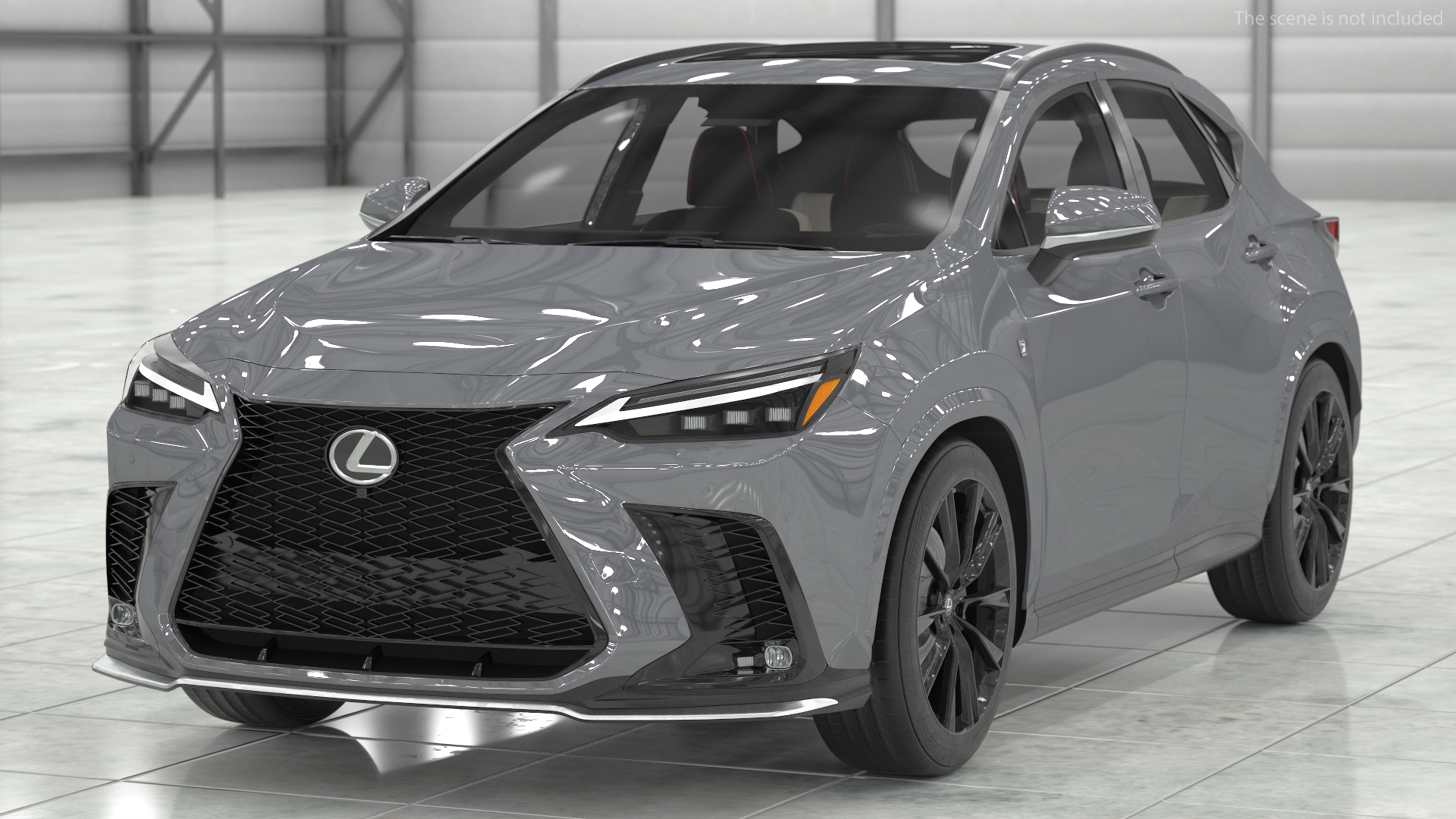 Premium 2024 Lexus NX Hybrid Grey Simple Interior 3D model