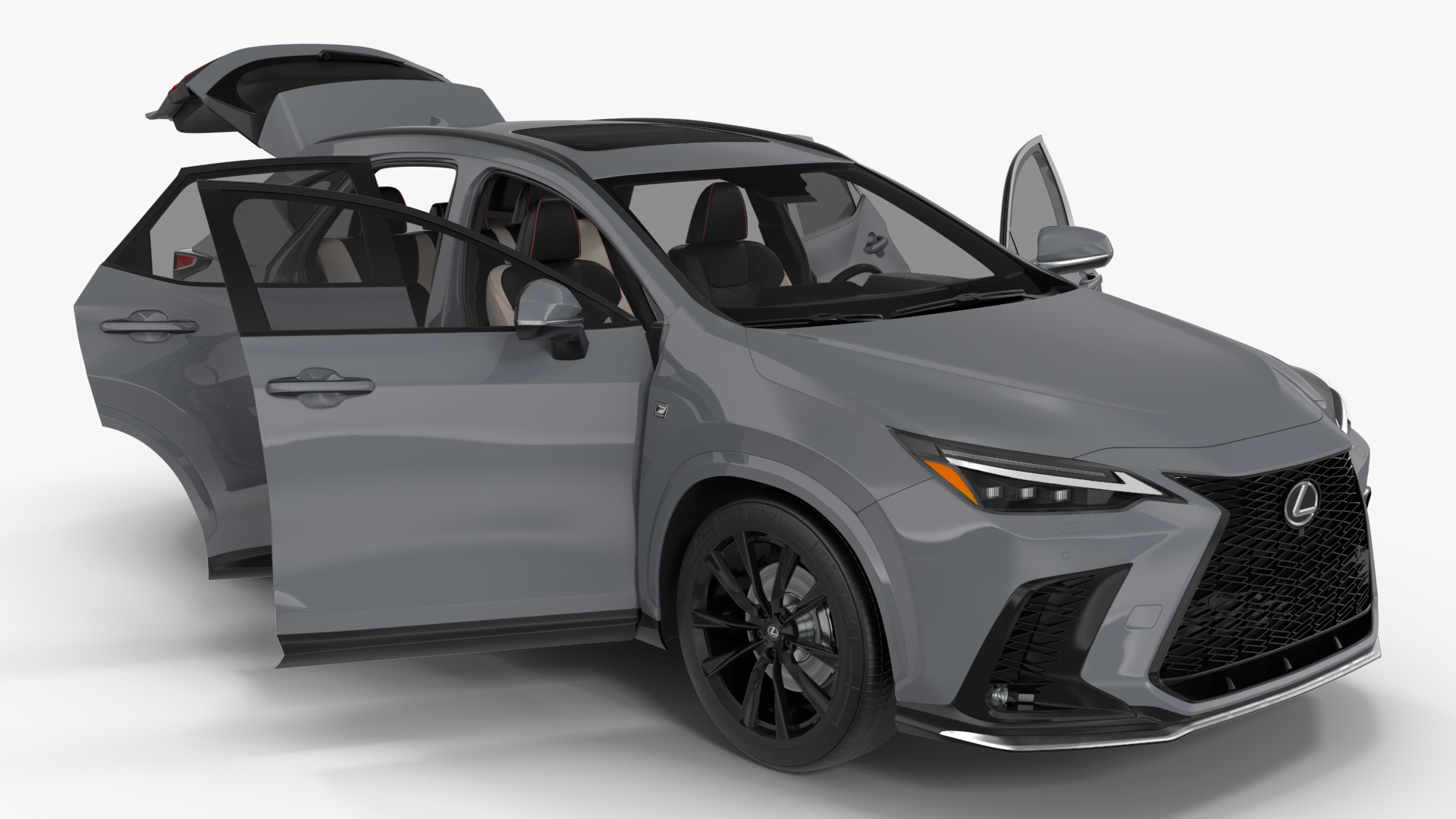 Premium 2024 Lexus NX Hybrid Grey Simple Interior 3D model