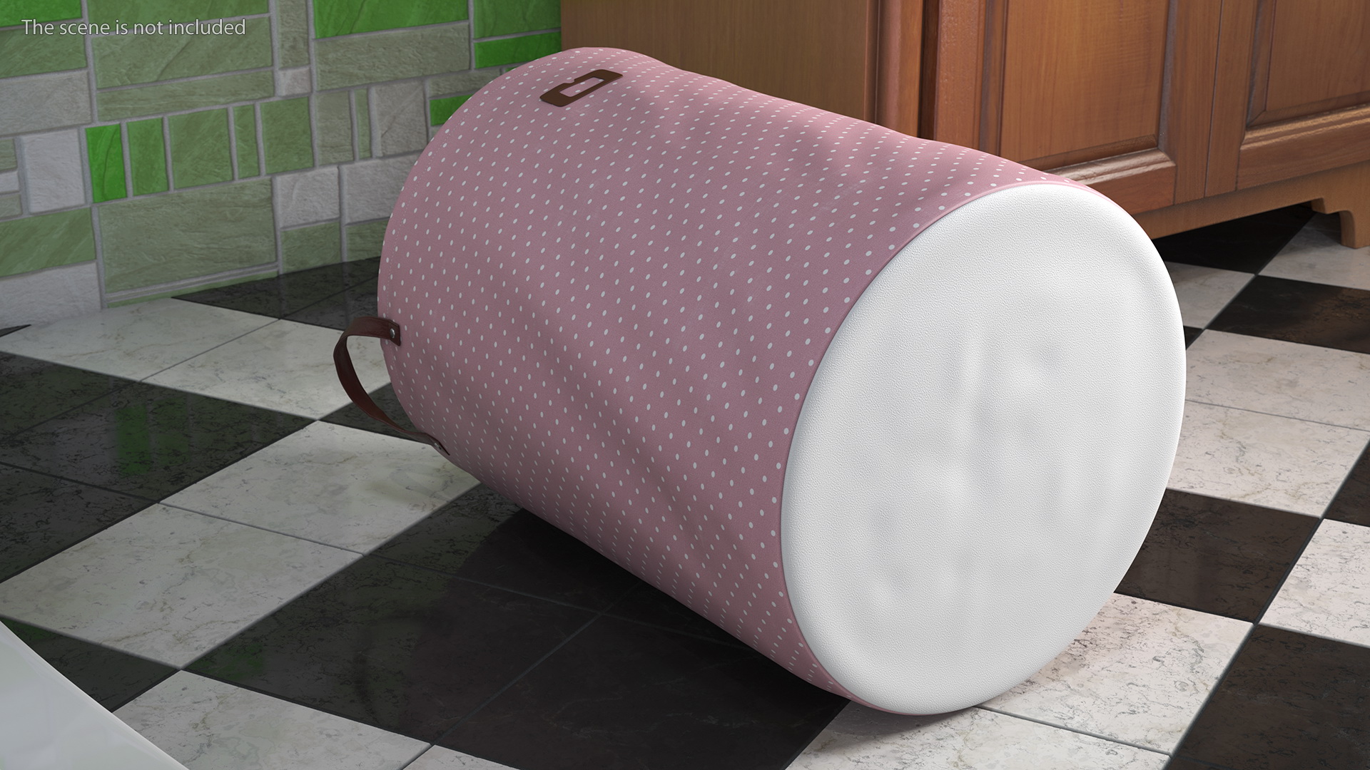 3D Laundry Basket with Lid Pink model