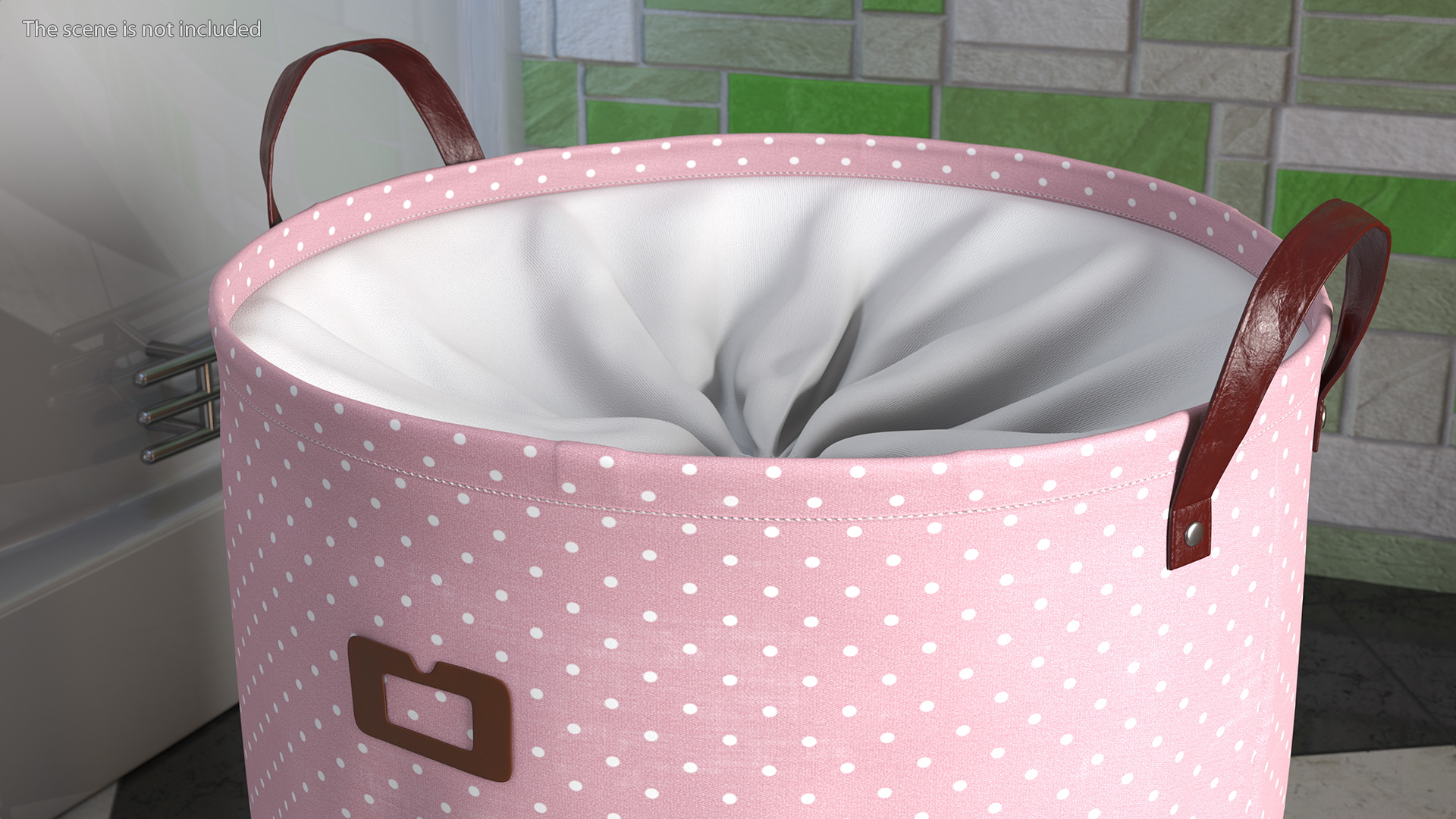 3D Laundry Basket with Lid Pink model