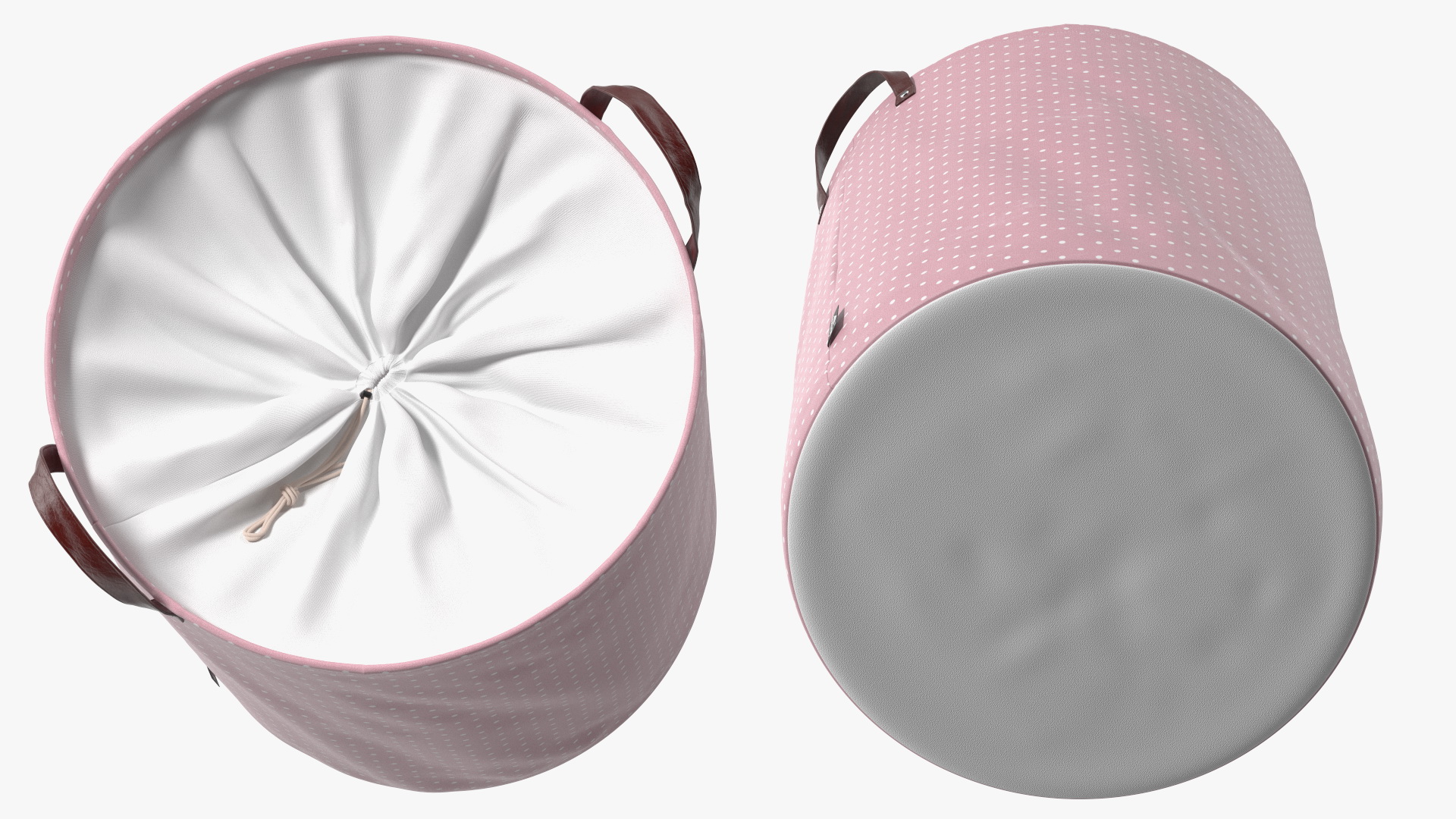3D Laundry Basket with Lid Pink model